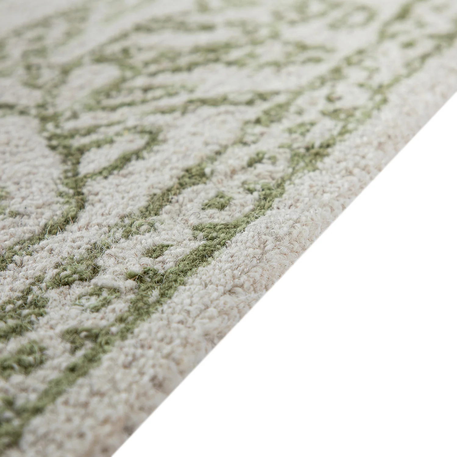 Eden Green Leaf Traditional Hand Tufted Wool Rug - Image 4
