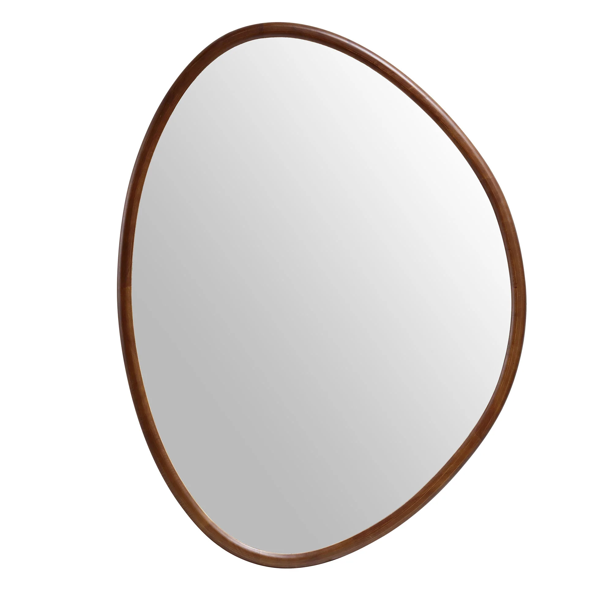 Edo Irregular Pebble Large Wooden Mirror 160 x 120 cm, Walnut - Image 4