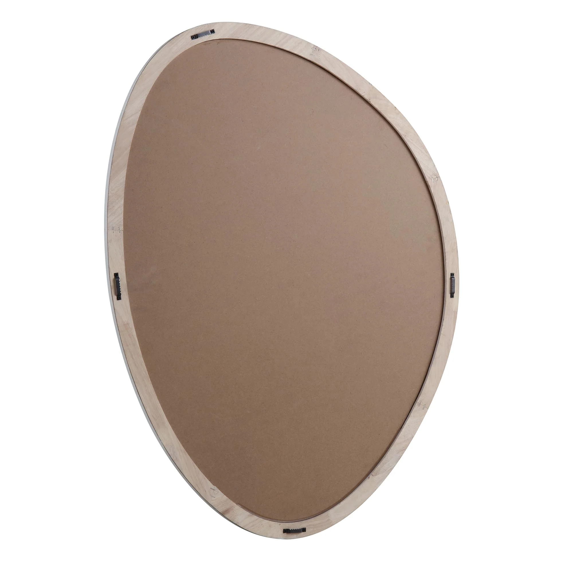 Edo Irregular Pebble Large Wooden Mirror 160 x 120 cm, Washed White - Image 7