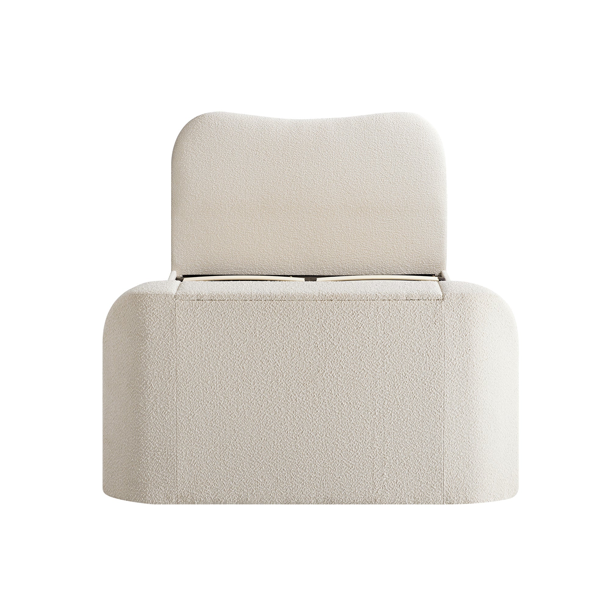 Egerie Curved Headboard Beige Boucle Ottoman TV Bed - Image 14