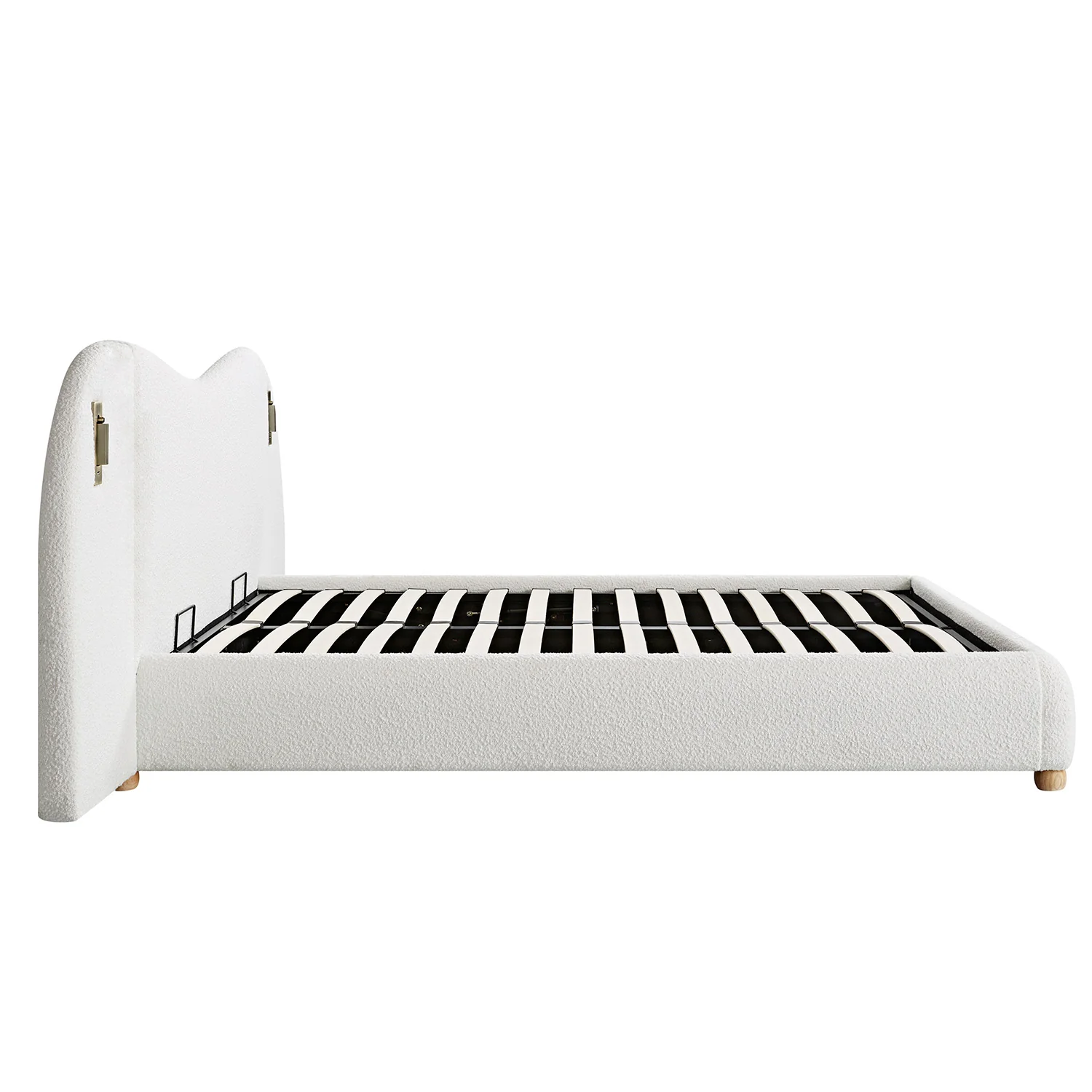 Egerie Extended Headboard Ottoman Storage Bed, Beige Boucle - Image 18