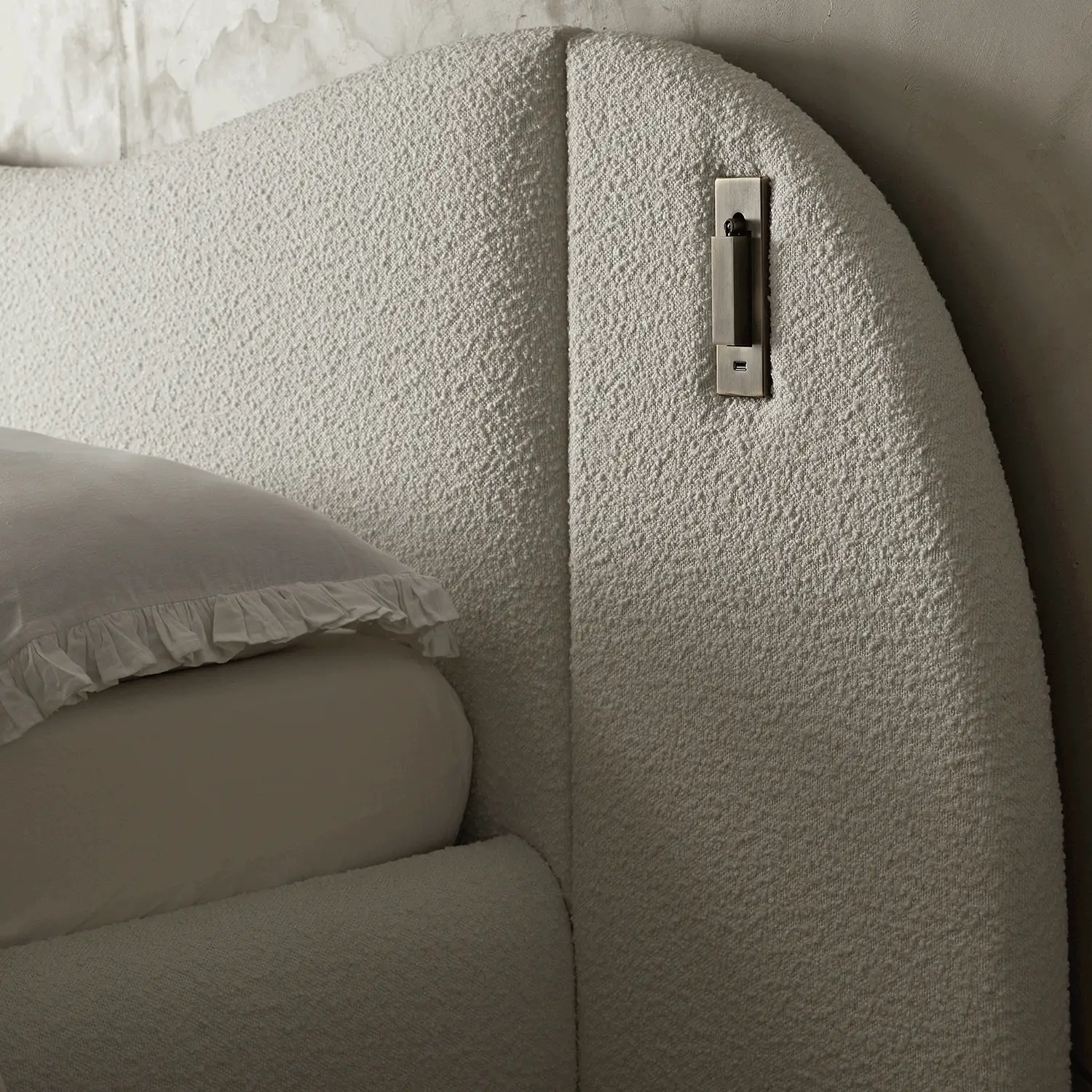 Egerie Extended Headboard Ottoman Storage Bed, Beige Boucle - Image 3