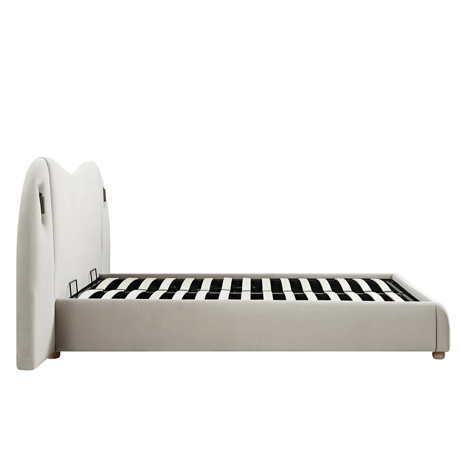 Egerie Extended Headboard Ottoman Storage Bed, Champagne Velvet - Image 7