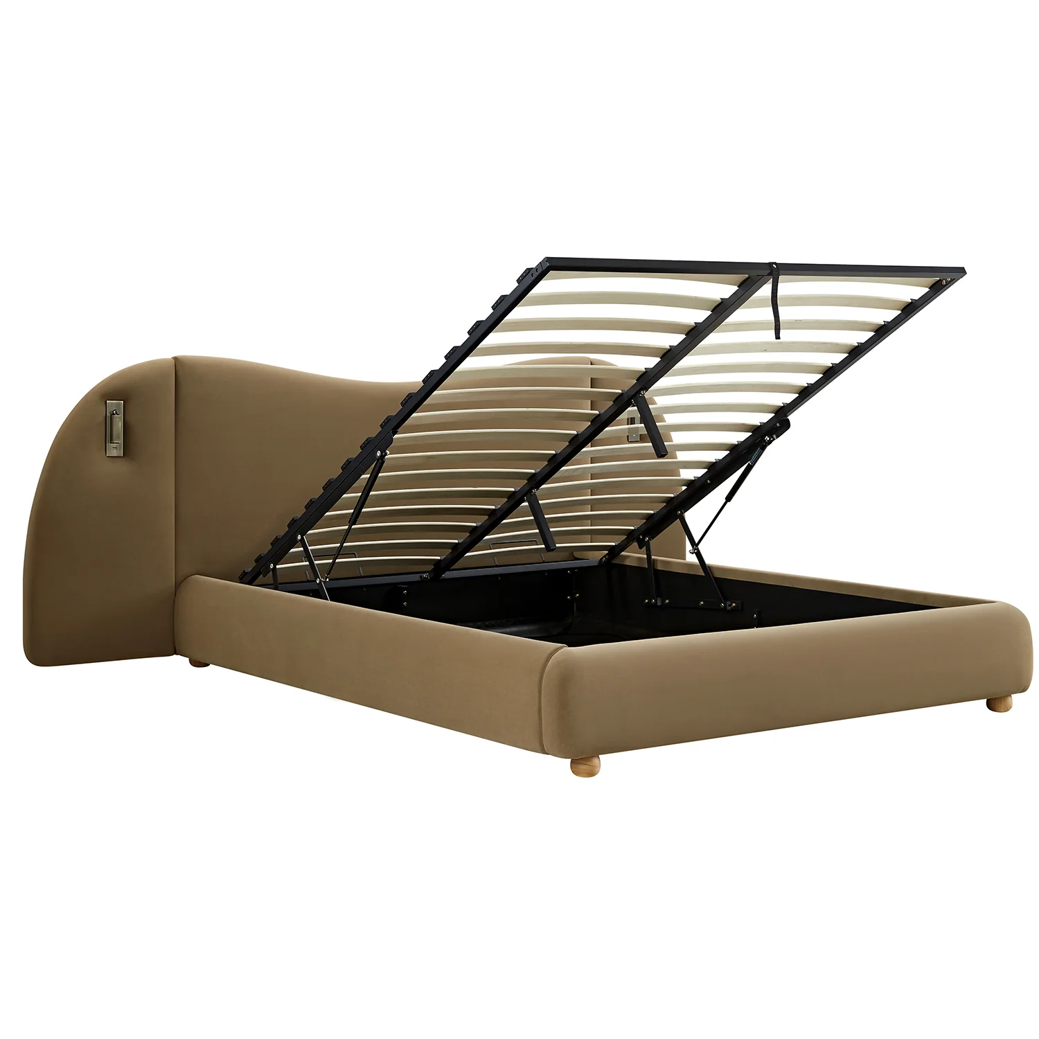 Egerie Extended Headboard Ottoman Storage Bed, Hazel Velvet - Image 14