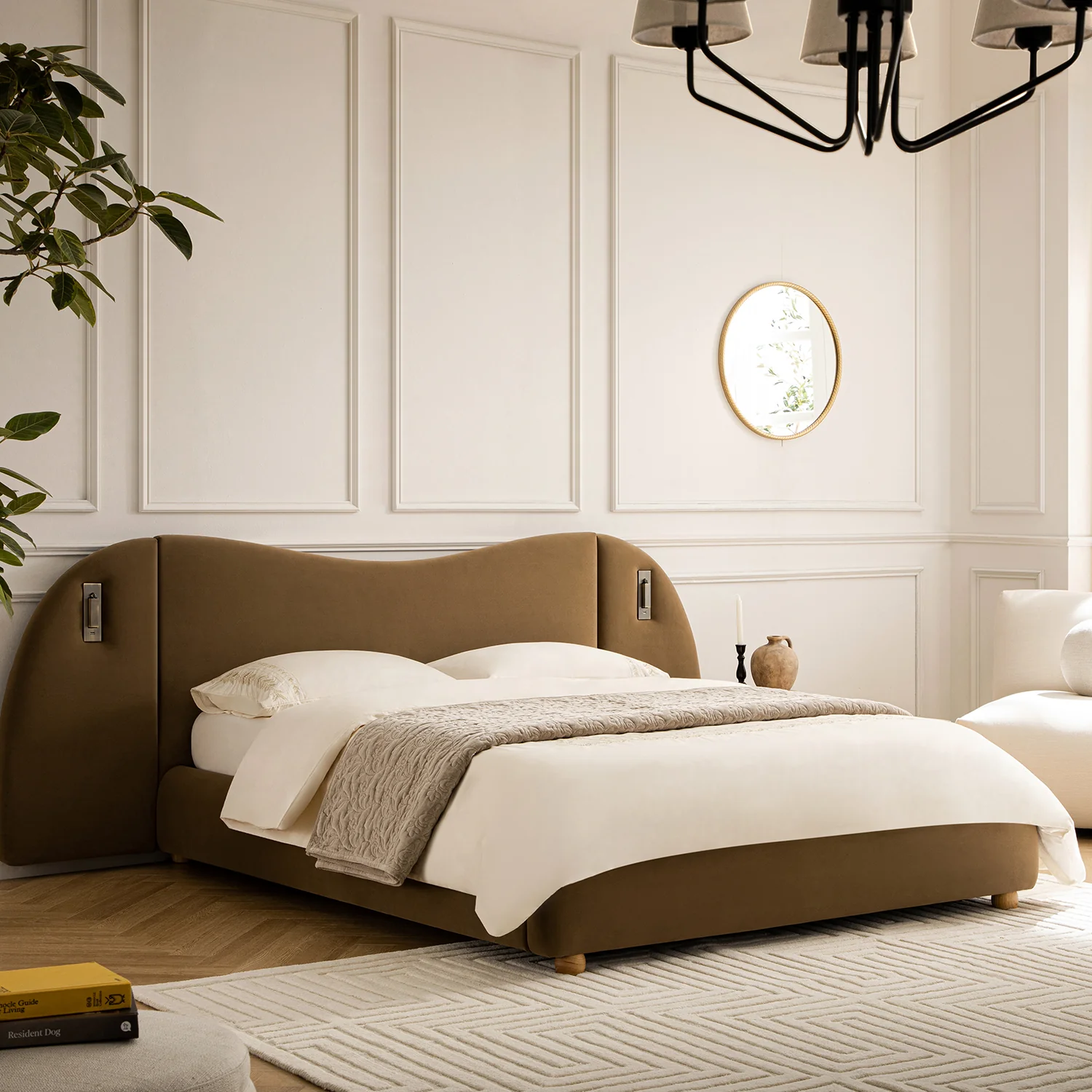 Egerie Extended Headboard Ottoman Storage Bed, Hazel Velvet - Image 5