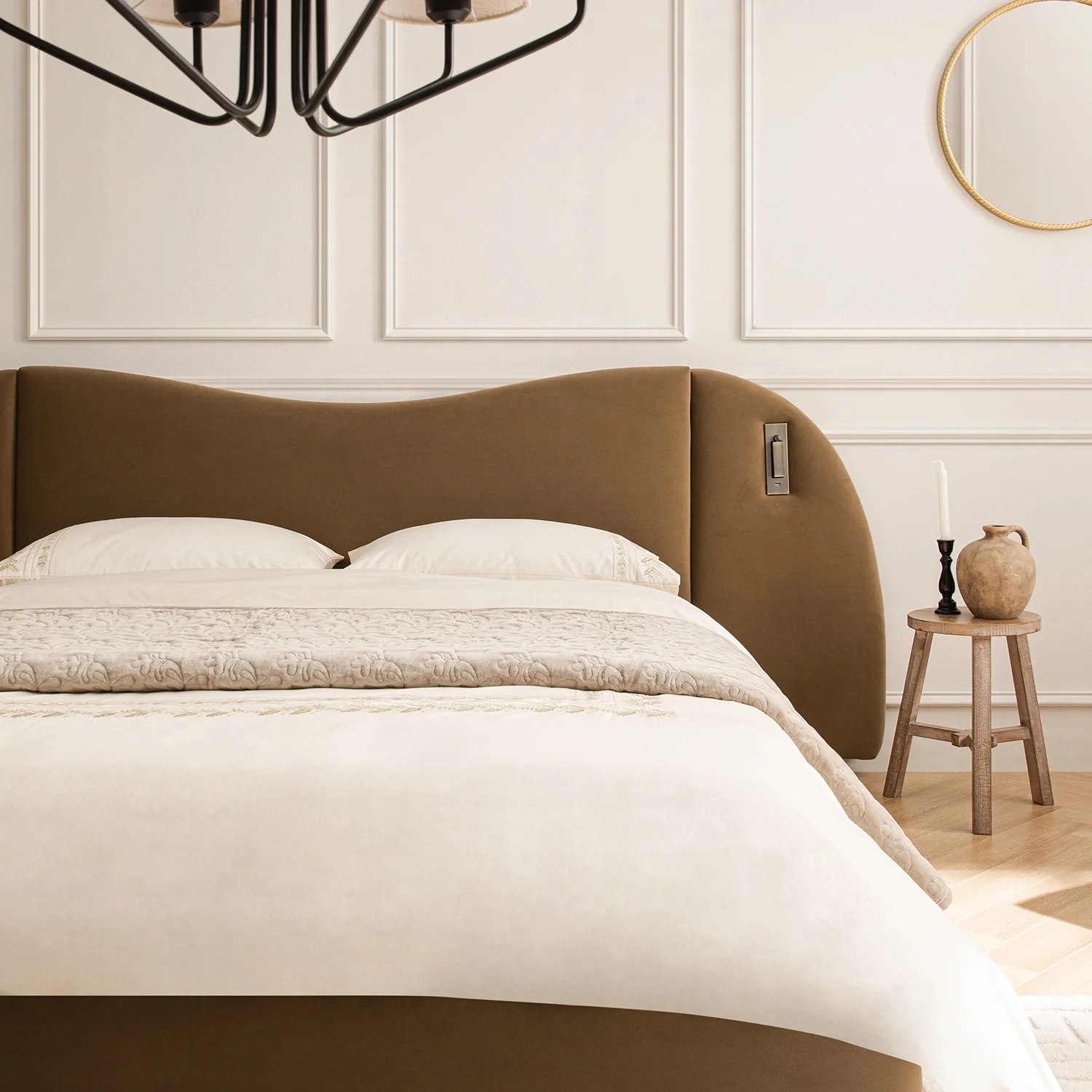 Egerie Extended Headboard Ottoman Storage Bed, Hazel Velvet - Image 6