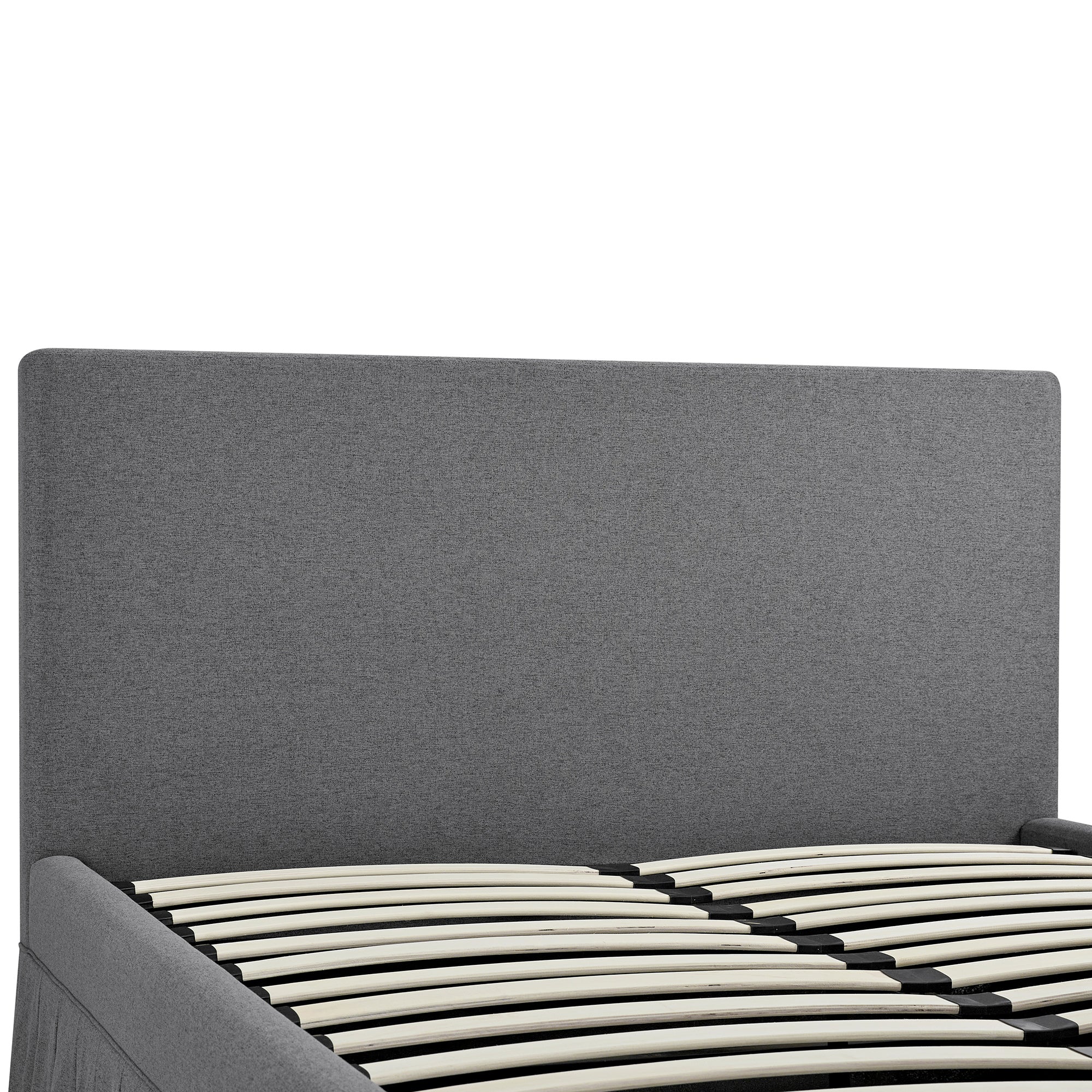Egerton Box-Pleat Ottoman Storage Bed, Charcoal Brushed Fabric - Image 14