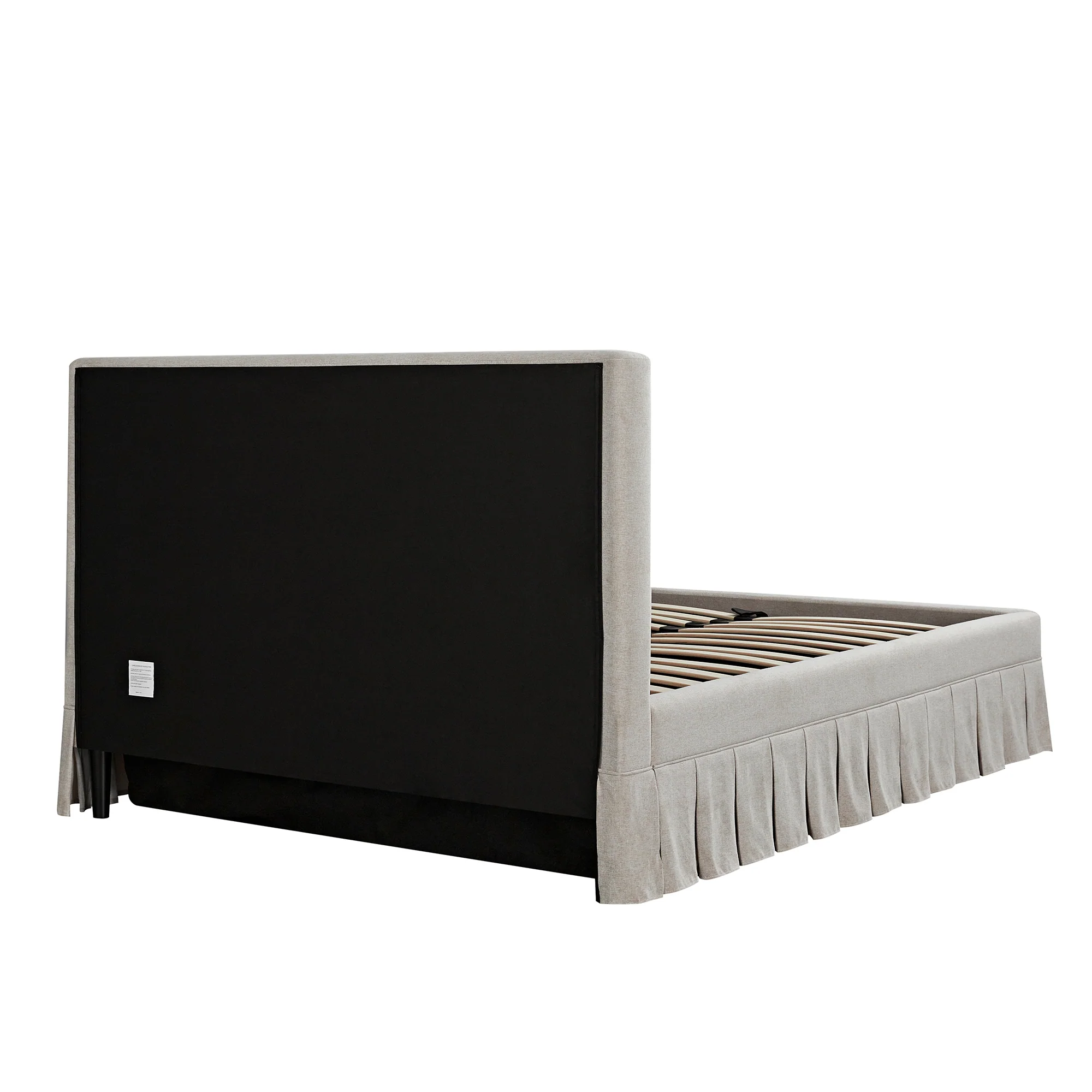 Egerton Box-Pleat Ottoman Storage Bed, Oatmeal Brushed Fabric - Image 16