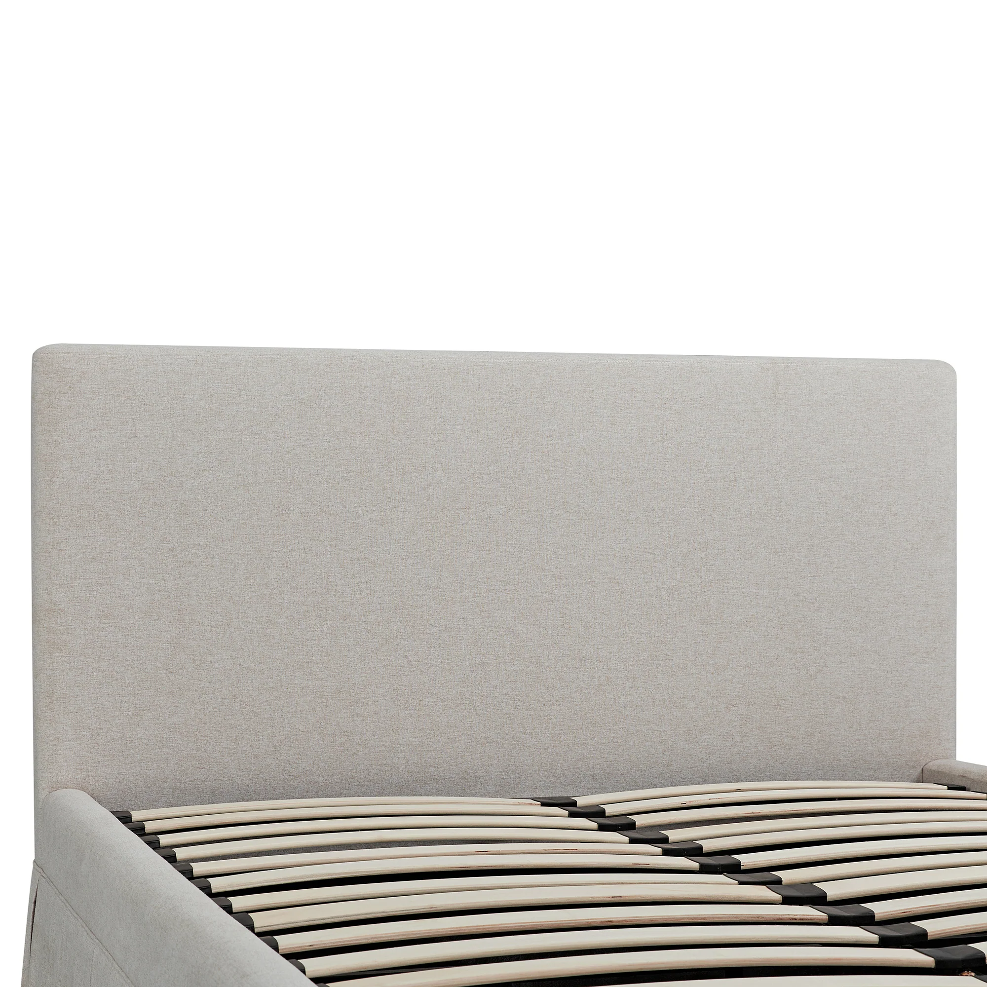 Egerton Box-Pleat Ottoman Storage Bed, Oatmeal Brushed Fabric - Image 18