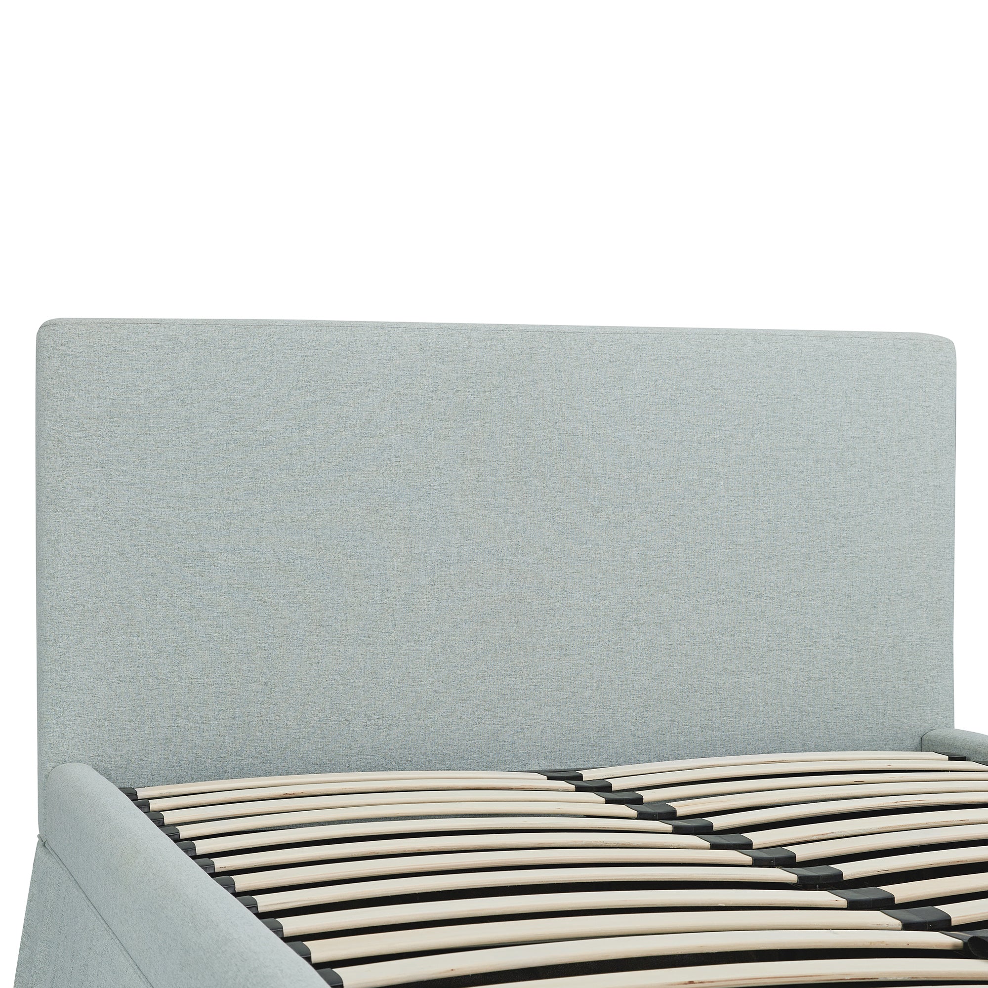 Egerton Box-Pleat Ottoman Storage Bed, Pale Aqua Brushed Fabric - Image 17