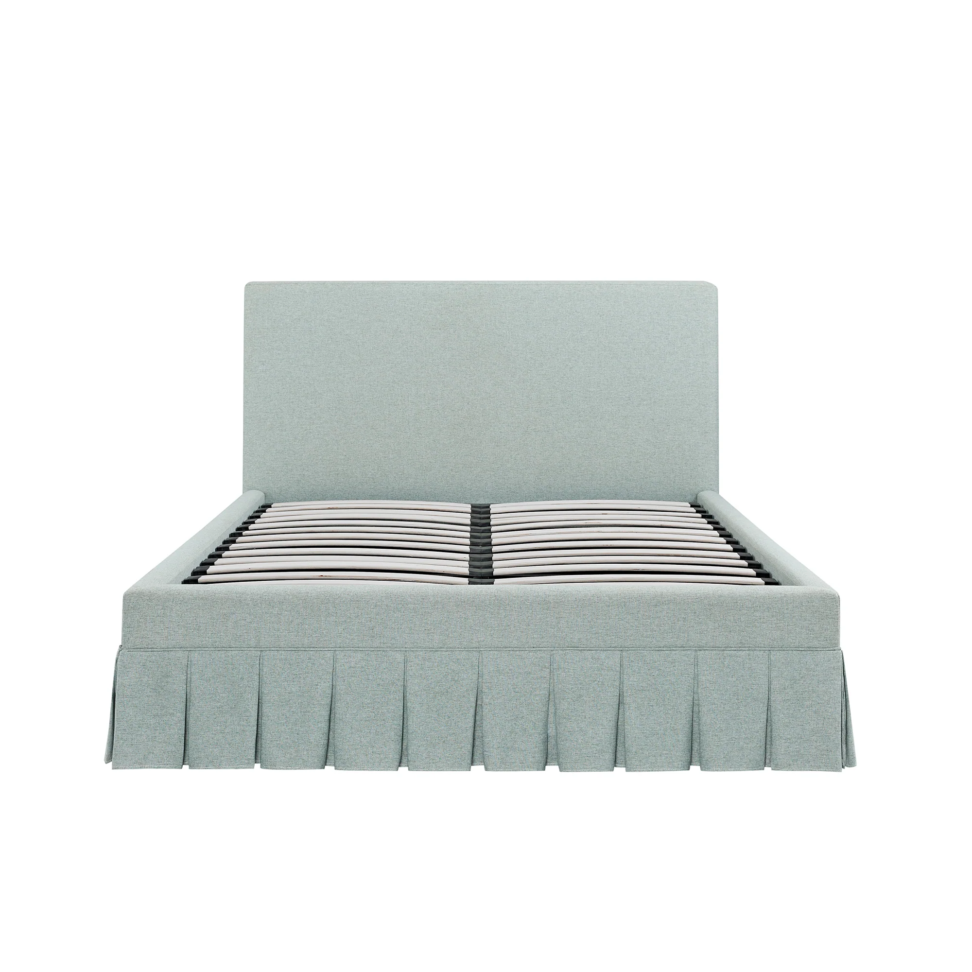 Egerton Box-Pleat Ottoman Storage Bed, Pale Aqua Brushed Fabric - Image 9