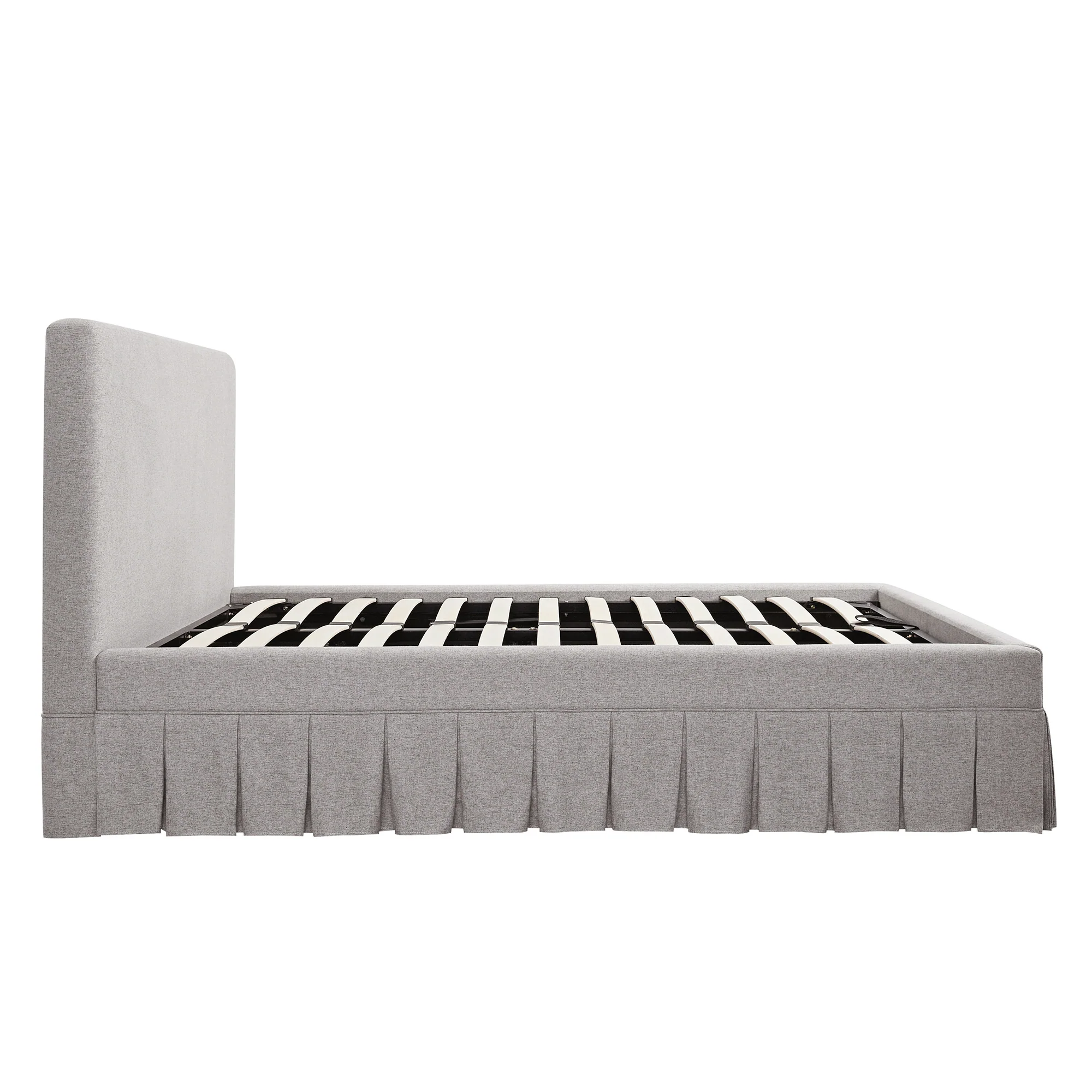 Egerton Box-Pleat Ottoman Storage Bed, Stone Brushed Fabric - Image 12