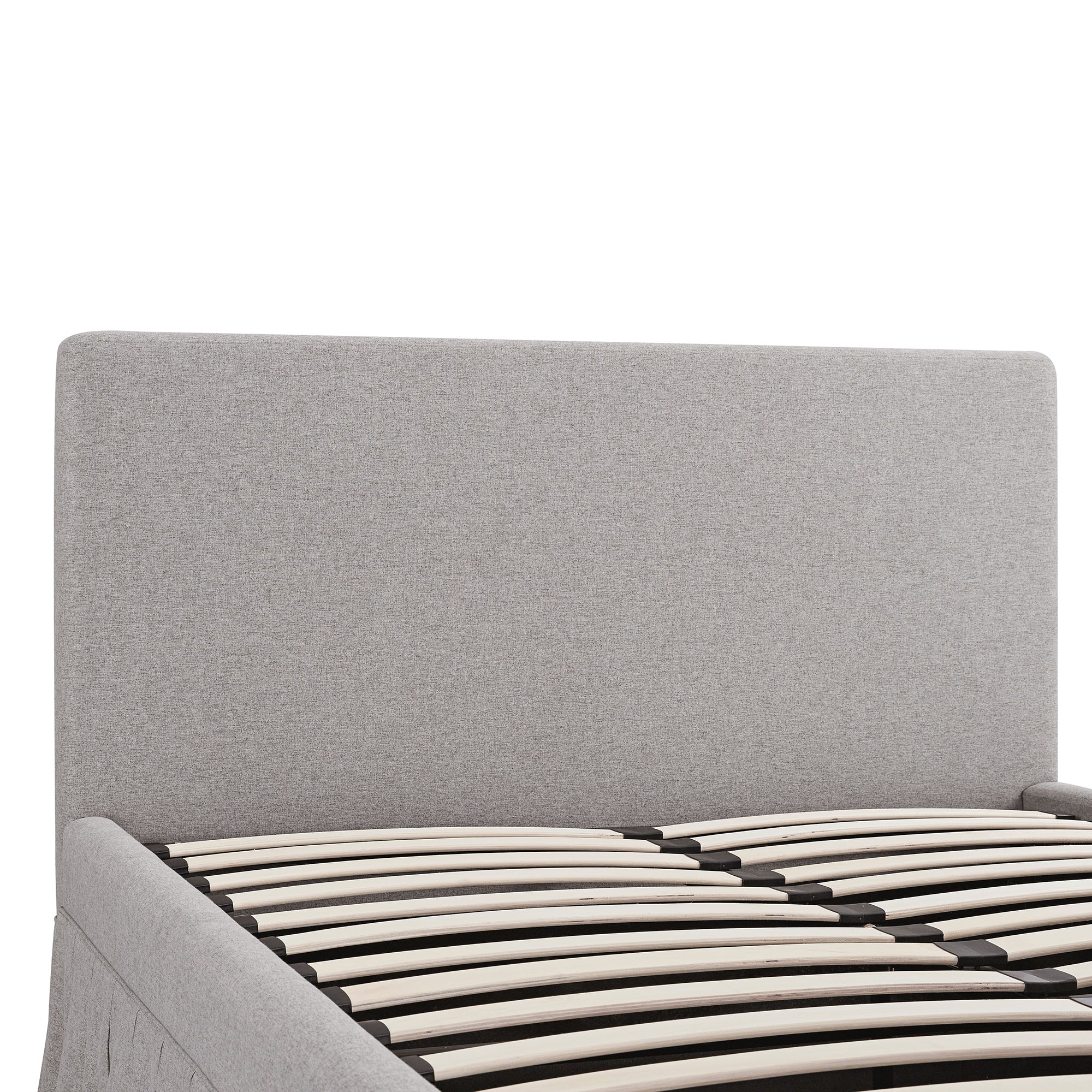Egerton Box-Pleat Ottoman Storage Bed, Stone Brushed Fabric - Image 14