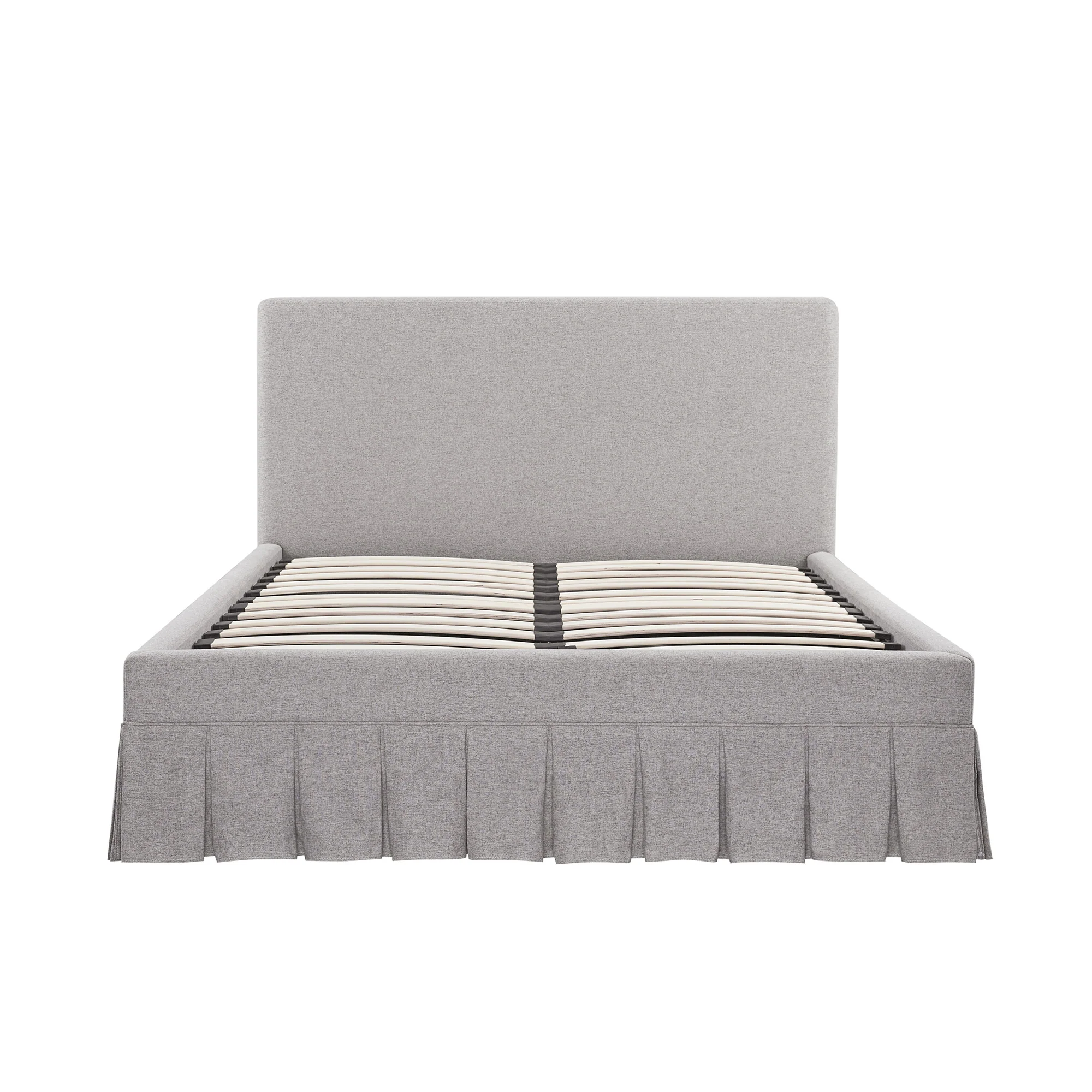 Egerton Box-Pleat Ottoman Storage Bed, Stone Brushed Fabric - Image 7