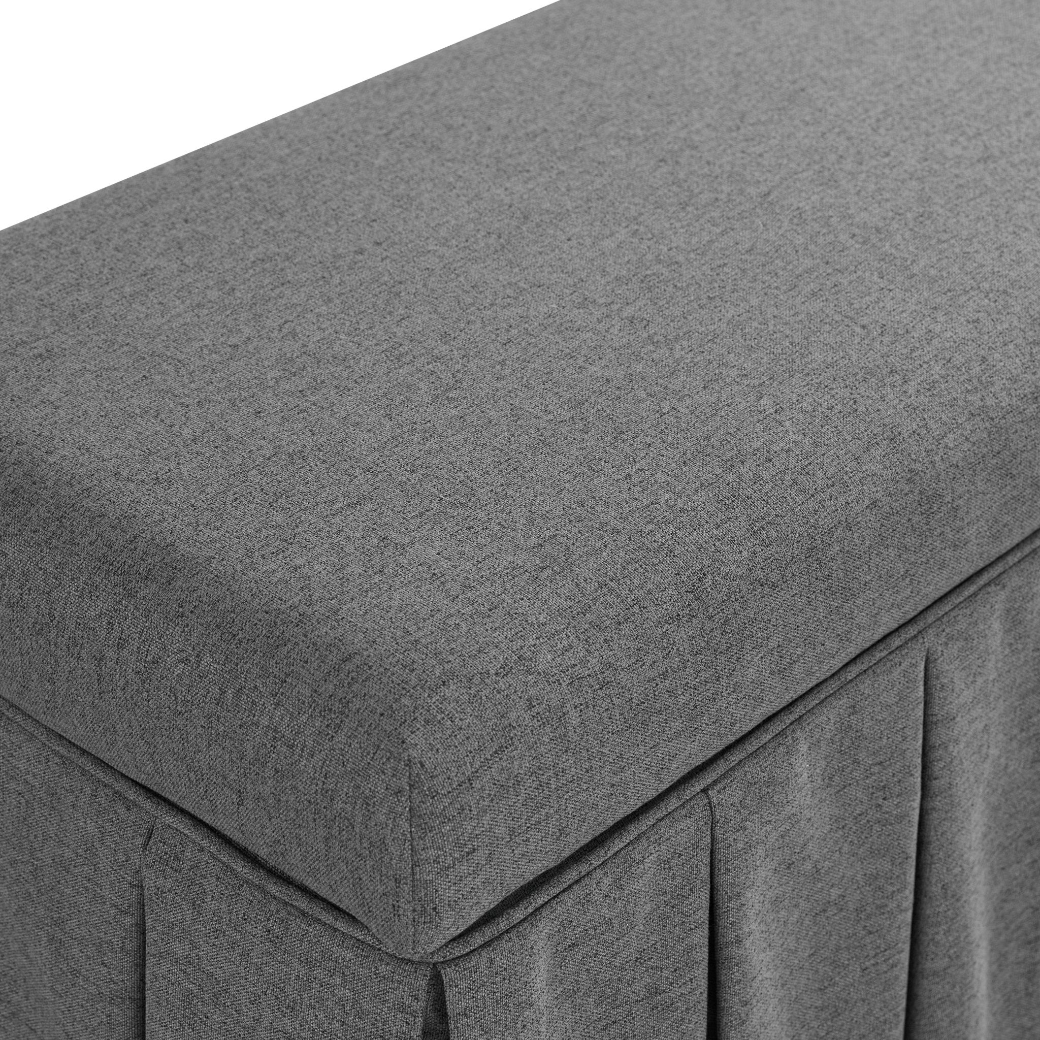 Egerton Box-Pleat Storage Bench, Charcoal Brushed Fabric - Image 16