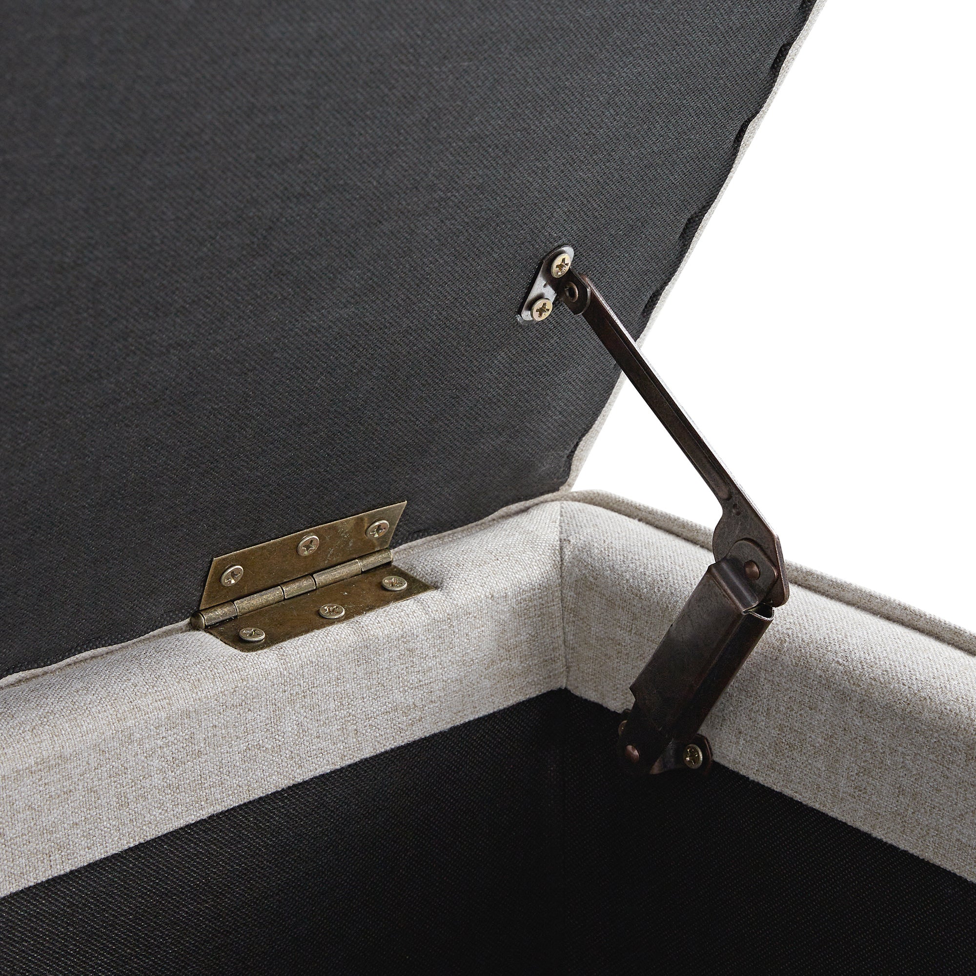 Egerton Box-Pleat Storage Bench, Oatmeal Brushed Fabric - Image 16