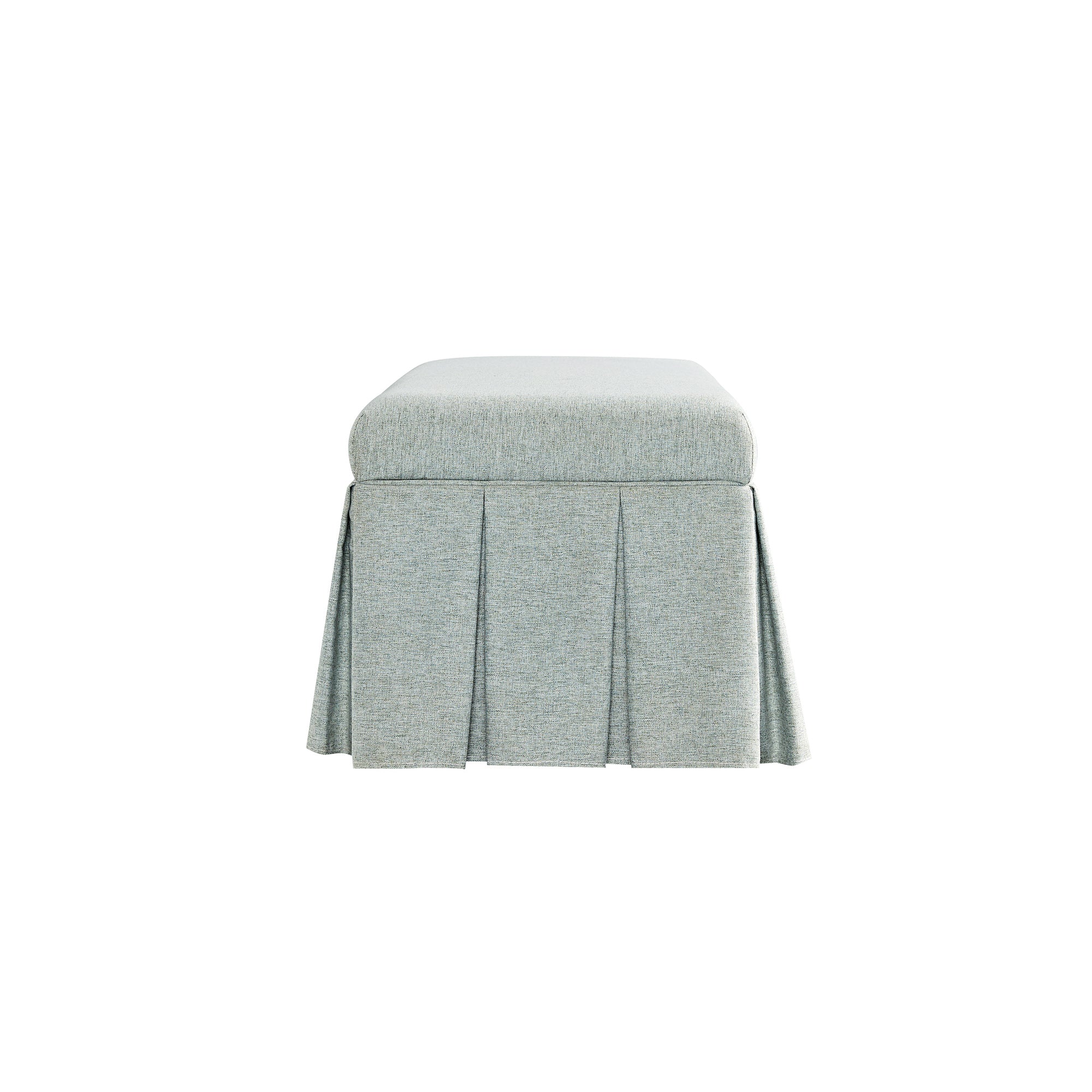 Egerton Box-Pleat Storage Bench, Pale Aqua Brushed Fabric - Image 11