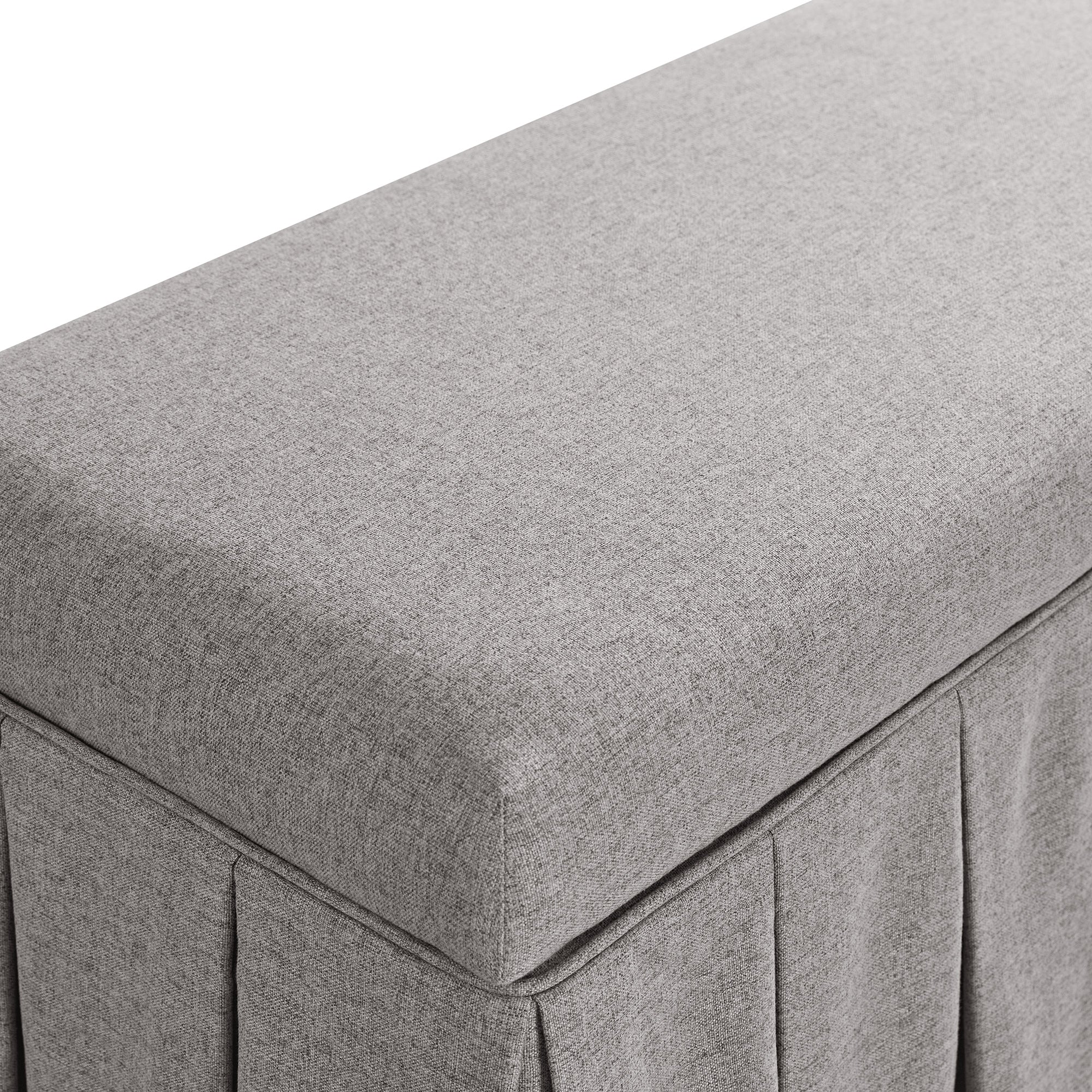 Egerton Box-Pleat Storage Bench, Stone Brushed Fabric - Image 14