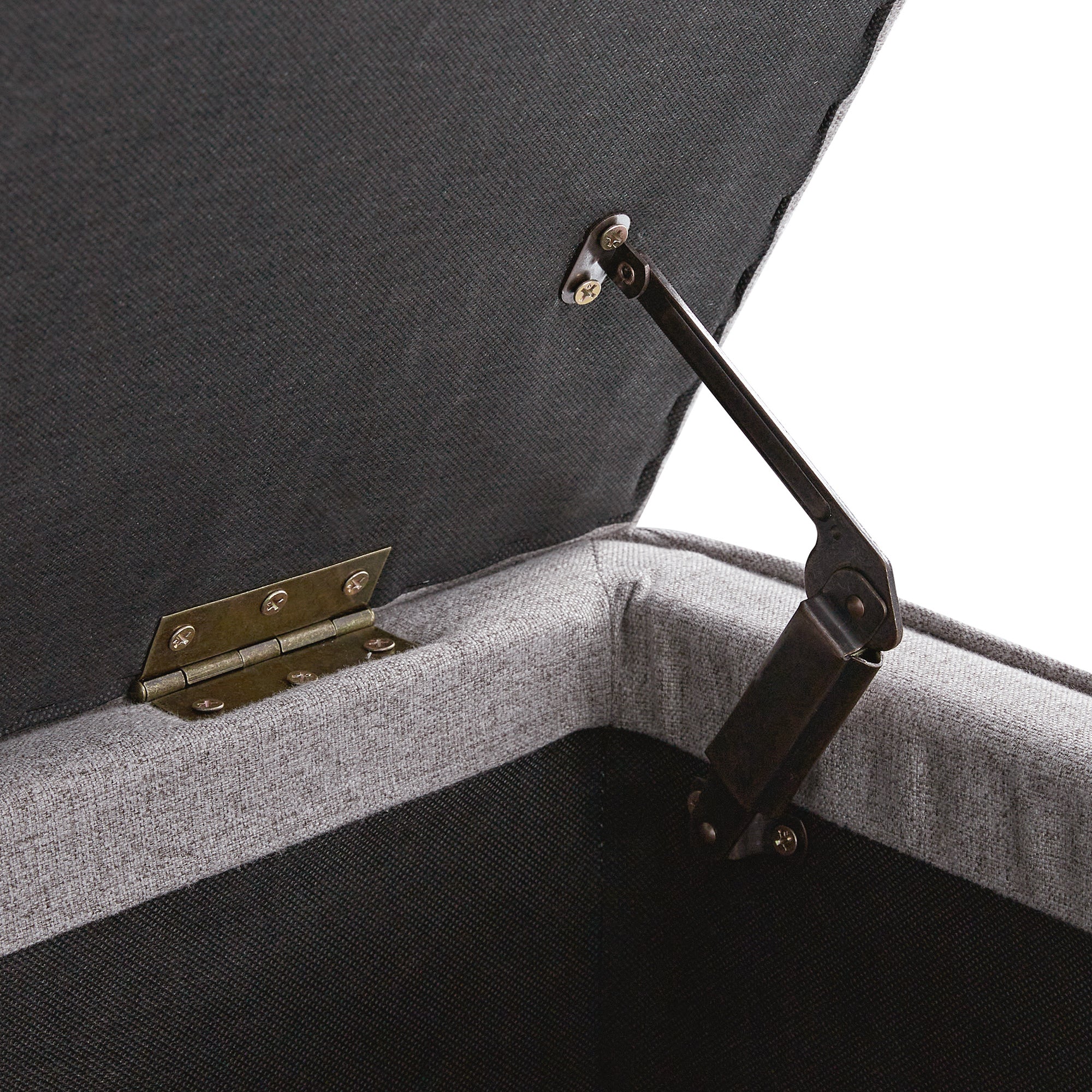 Egerton Box-Pleat Storage Bench, Stone Brushed Fabric - Image 15