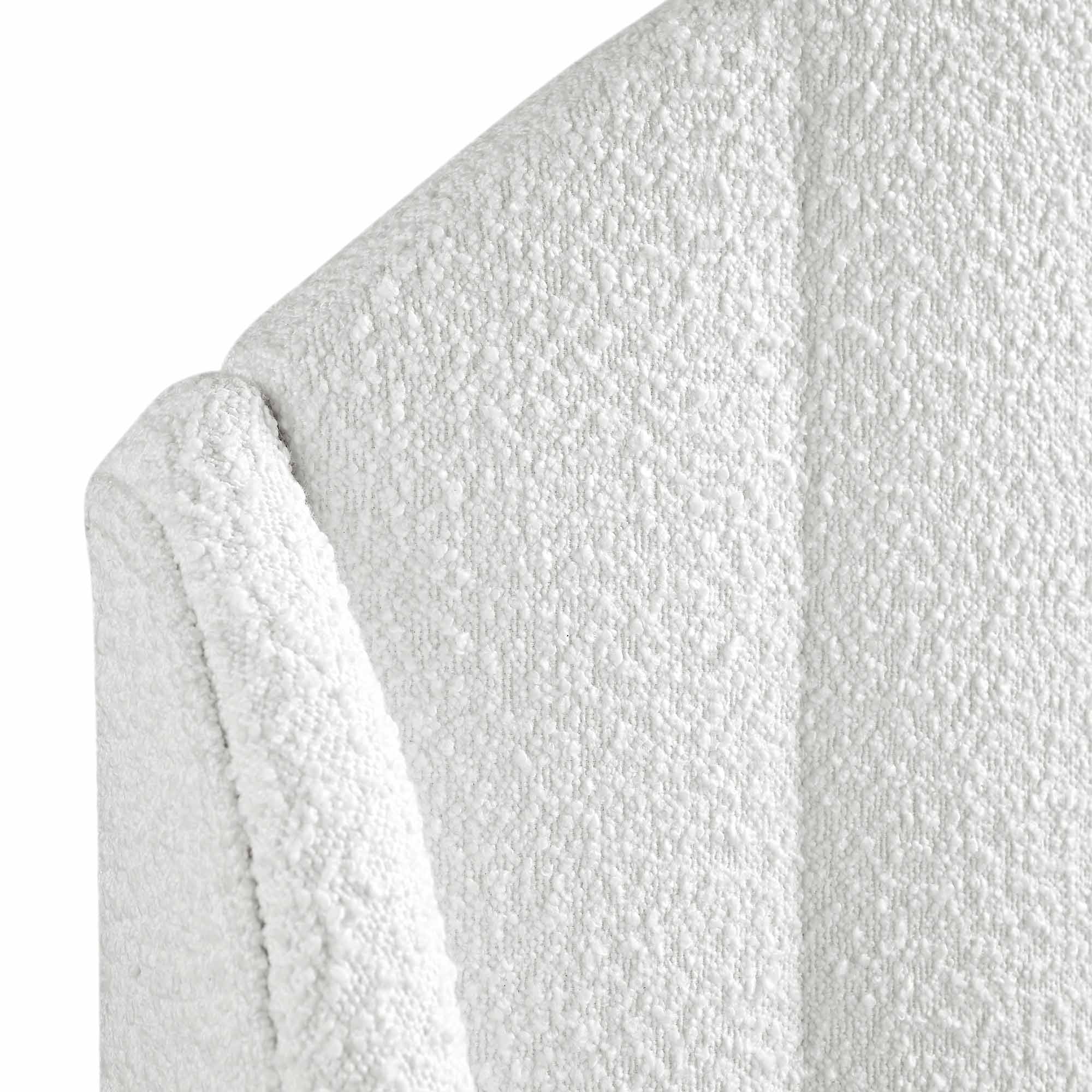 Eleanor White Boucle Upholstered Bed Frame with Domed Headboard - Image 11