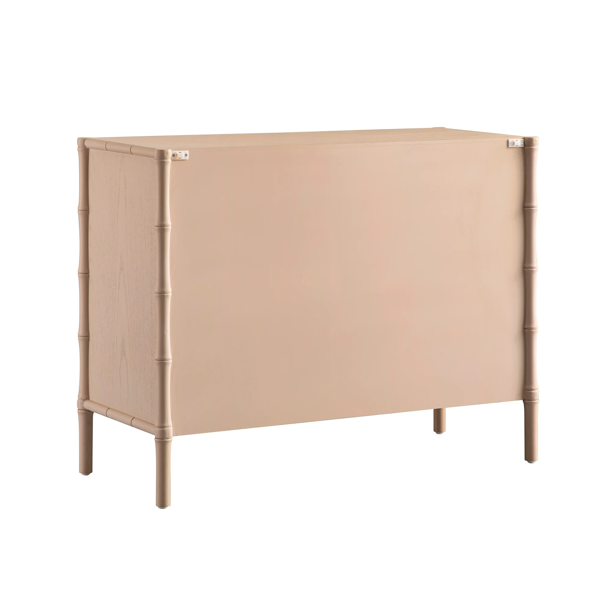 Elstowe Faux Bamboo 1-Door 3-Drawer Sideboard, Nude Pink - Image 12