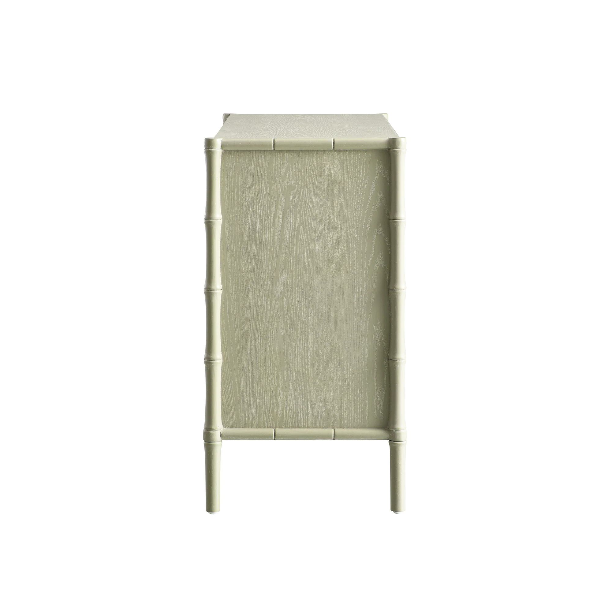 Elstowe Faux Bamboo 1-Door 3-Drawer Sideboard, Sage Green - Image 11