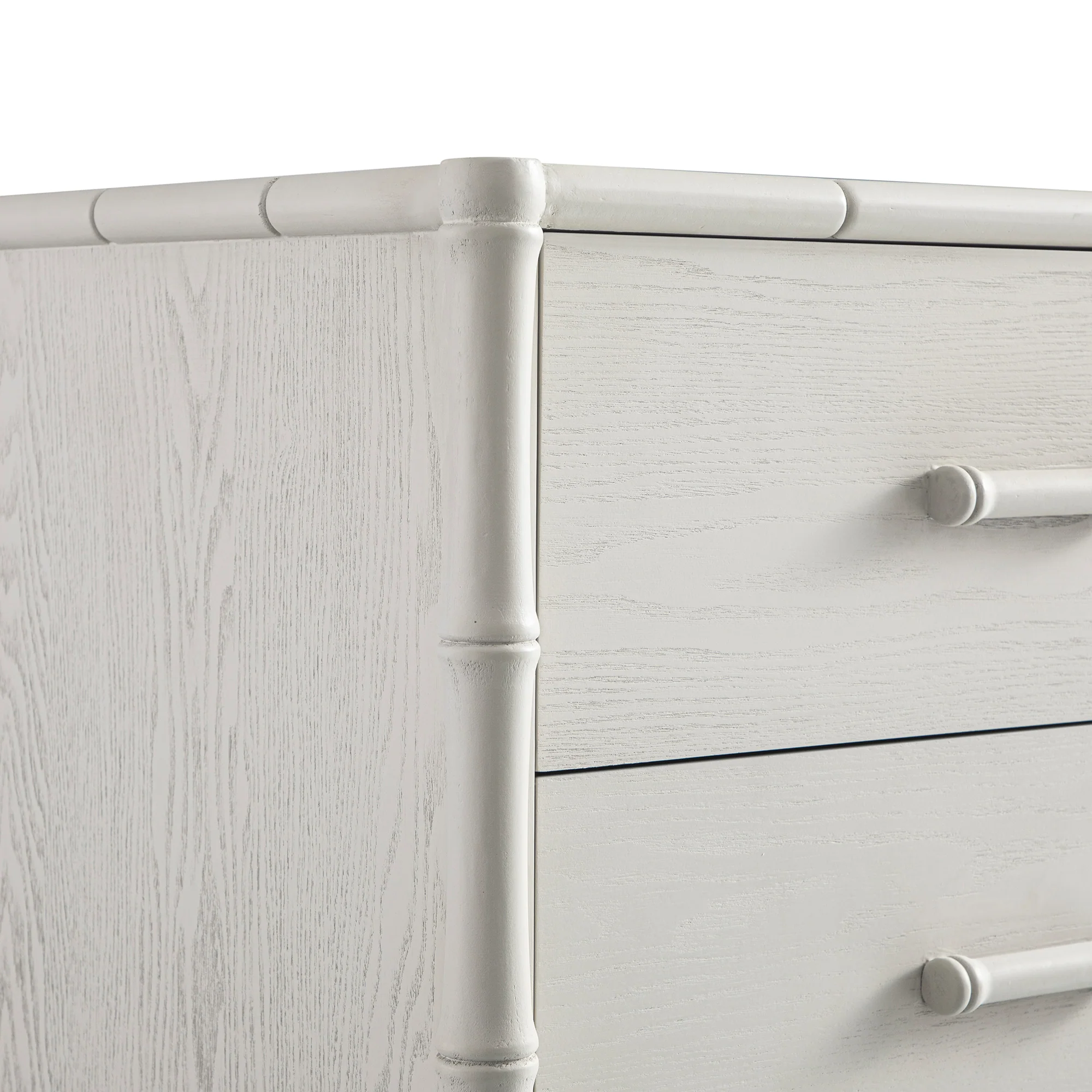 Elstowe Faux Bamboo 1-Door 3-Drawer Sideboard, Shaded White - Image 15
