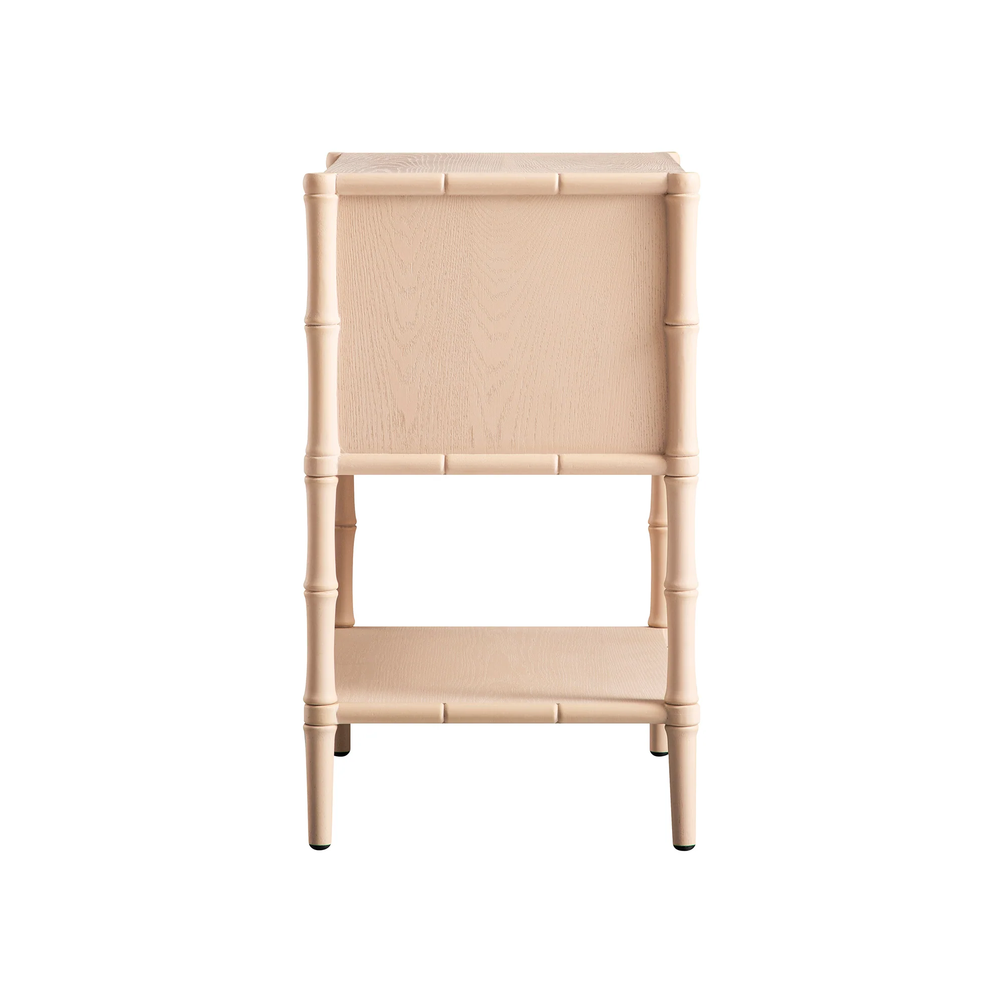 Elstowe Faux Bamboo 2-Drawer Bedside Table, Nude Pink - Image 11
