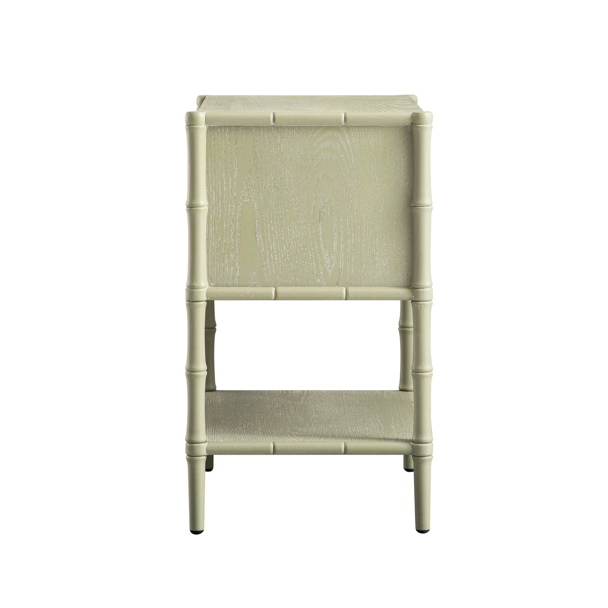 Elstowe Faux Bamboo 2-Drawer Bedside Table, Sage Green - Image 10