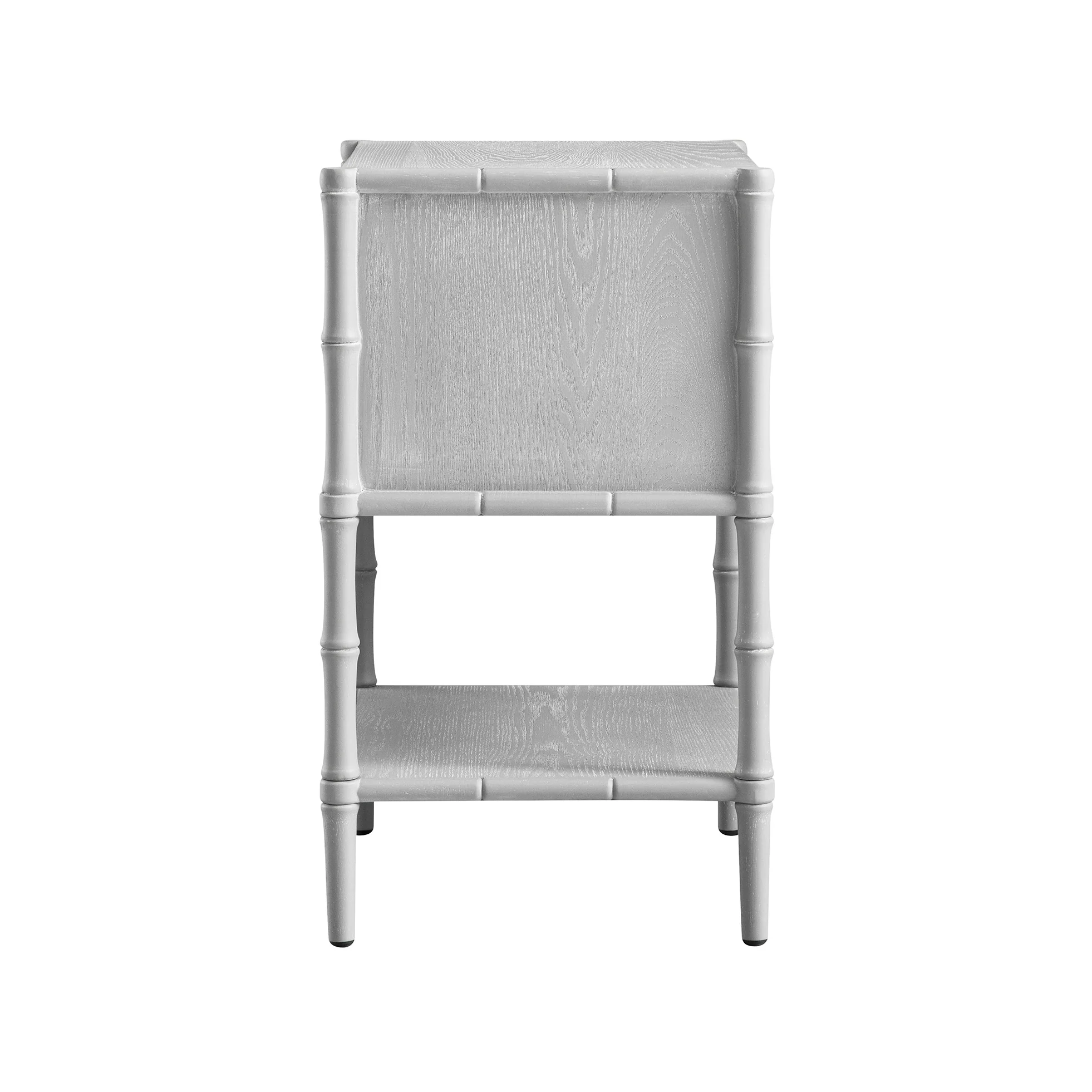 Elstowe Faux Bamboo 2-Drawer Bedside Table, Warm Grey - Image 10