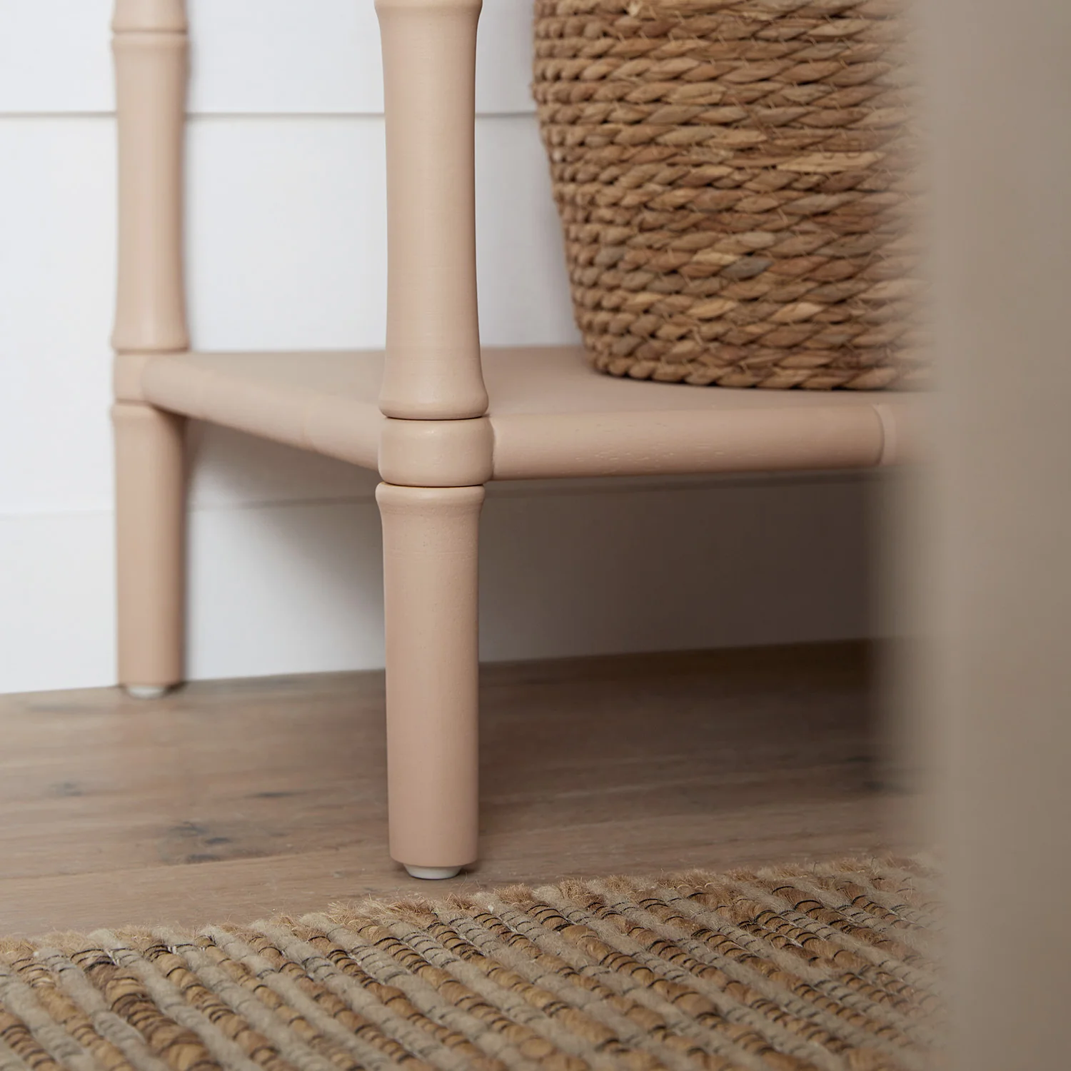 Elstowe Faux Bamboo 2-Drawer Console Table, Nude Pink - Image 5