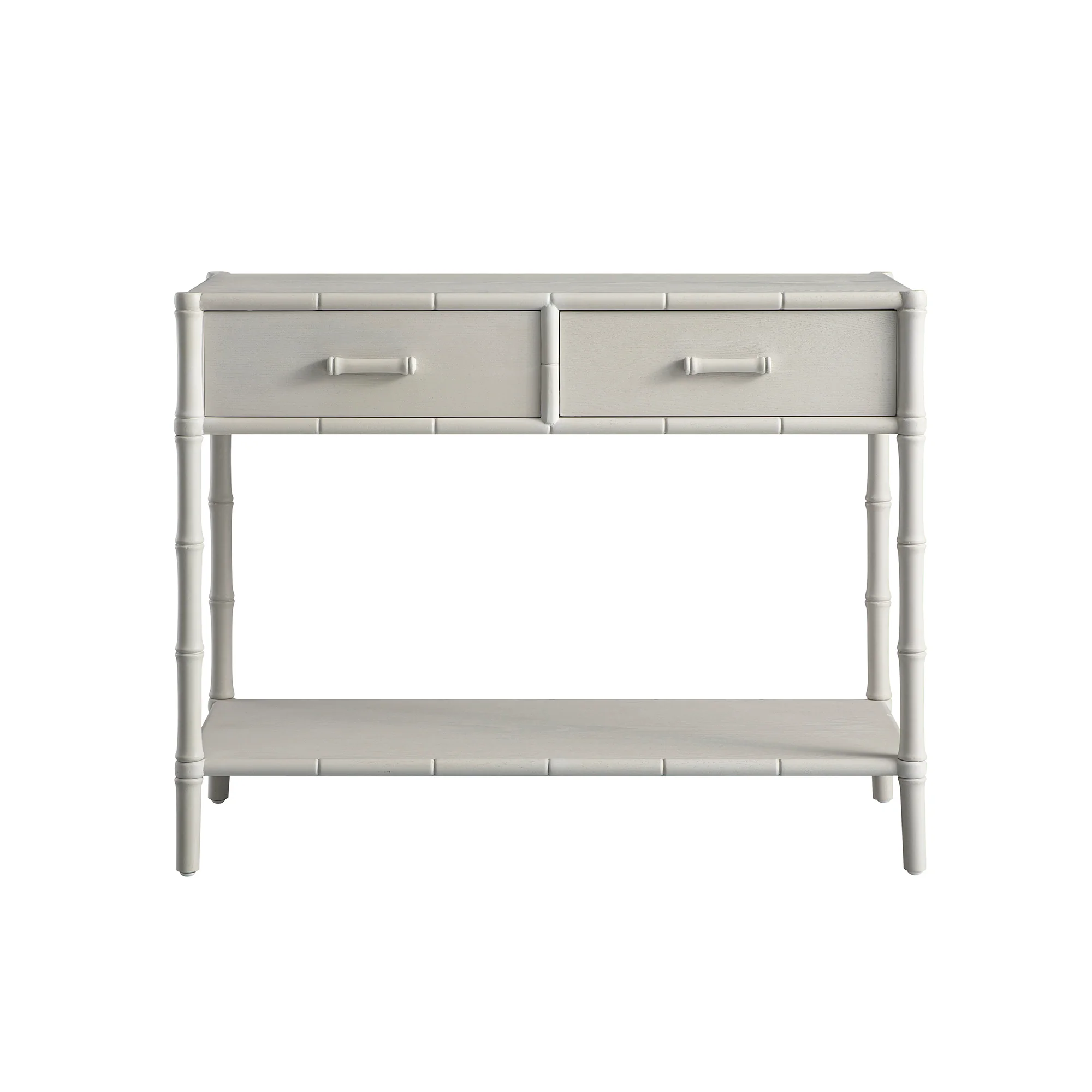 Elstowe Faux Bamboo 2-Drawer Console Table, Shaded White - Image 6