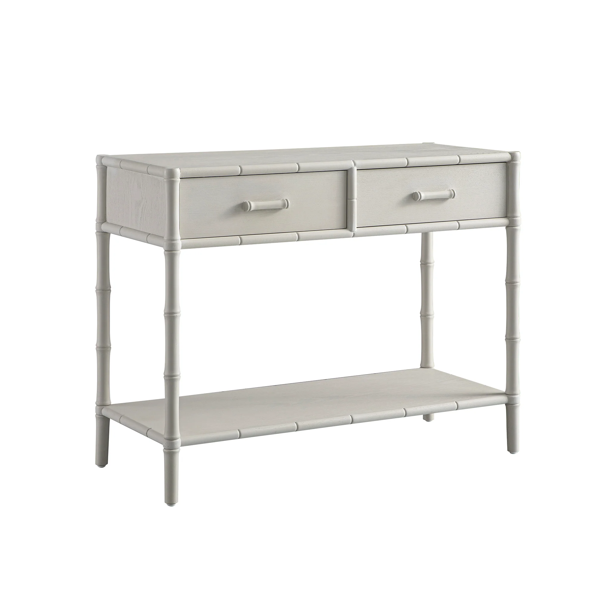 Elstowe Faux Bamboo 2-Drawer Console Table, Shaded White - Image 7