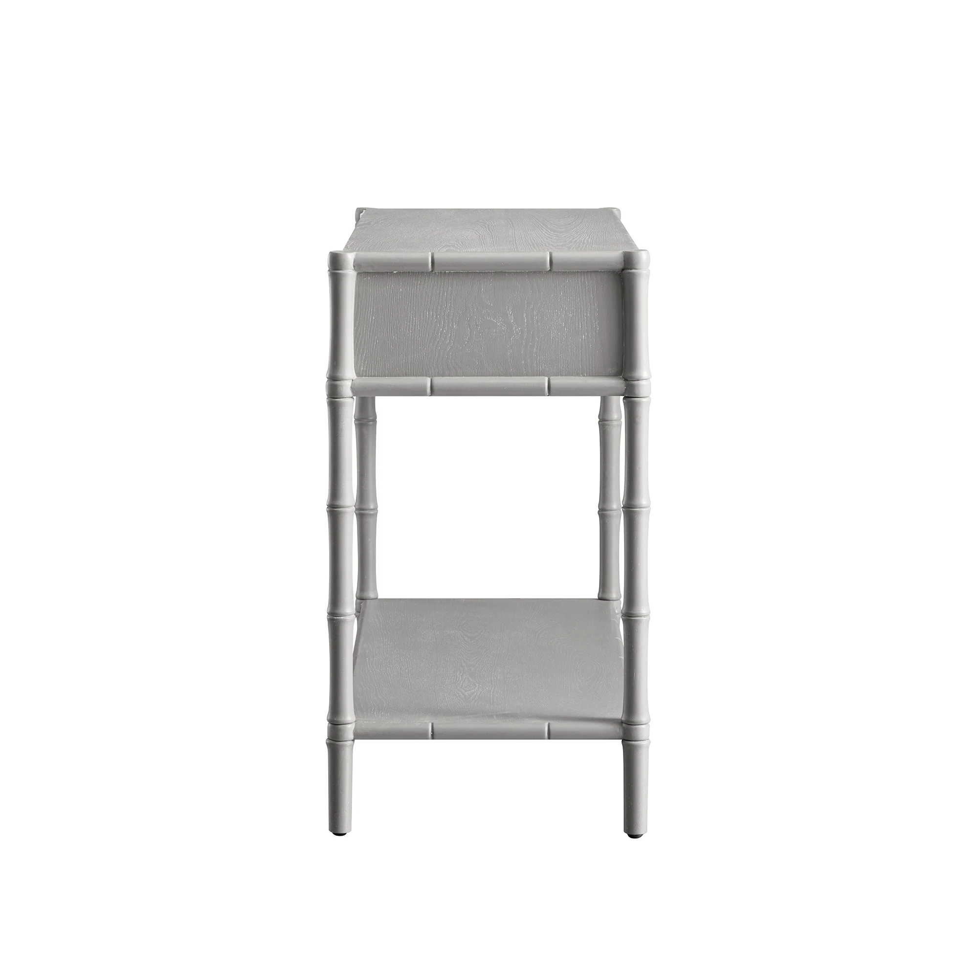 Elstowe Faux Bamboo 2-Drawer Console Table, Warm Grey - Image 10