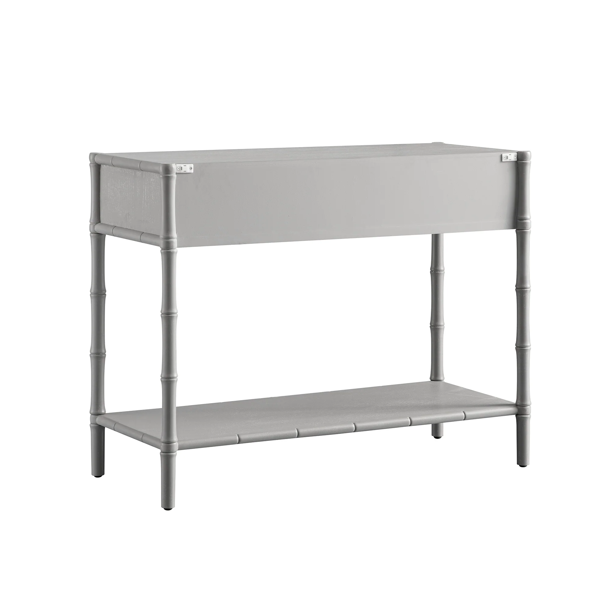 Elstowe Faux Bamboo 2-Drawer Console Table, Warm Grey - Image 11