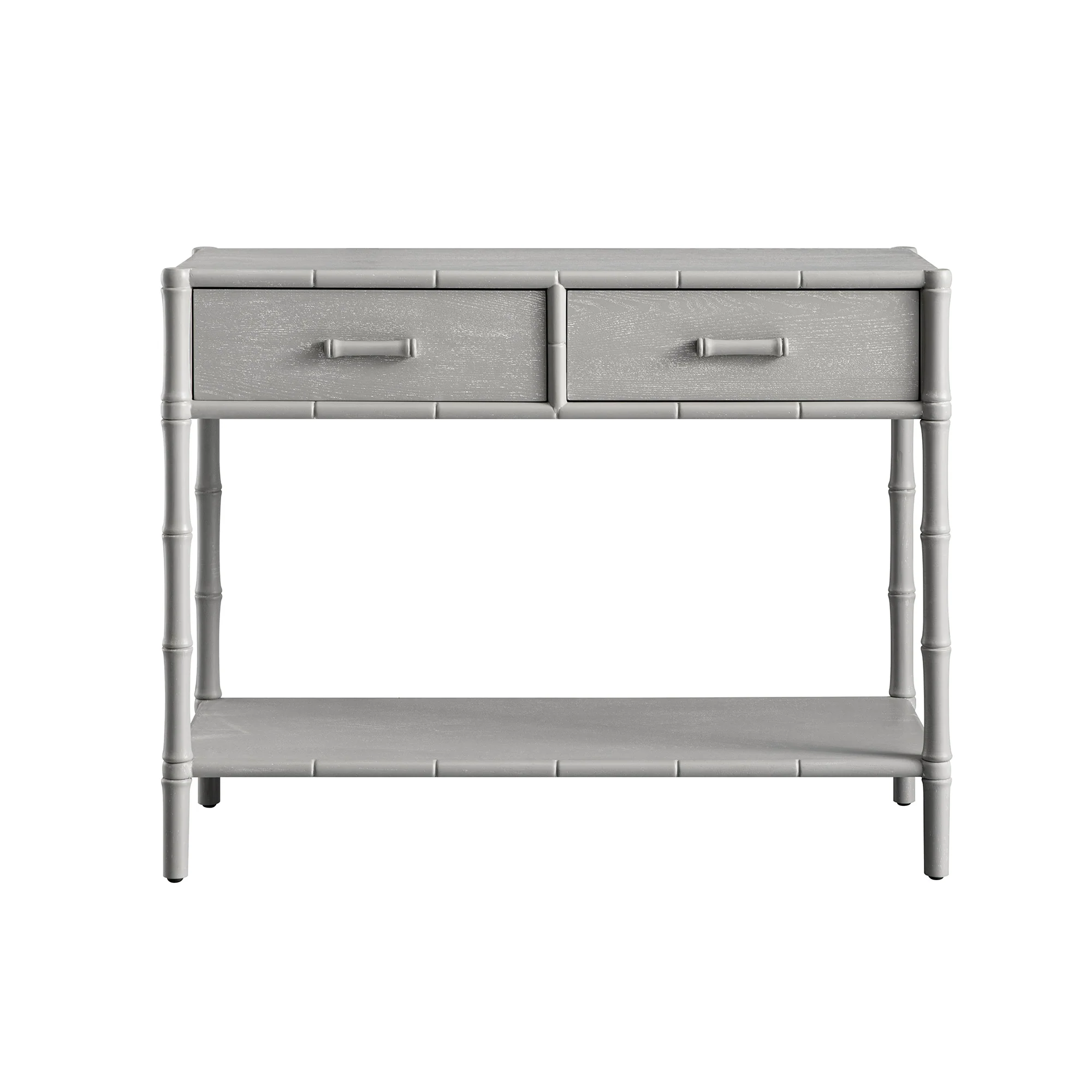 Elstowe Faux Bamboo 2-Drawer Console Table, Warm Grey - Image 6