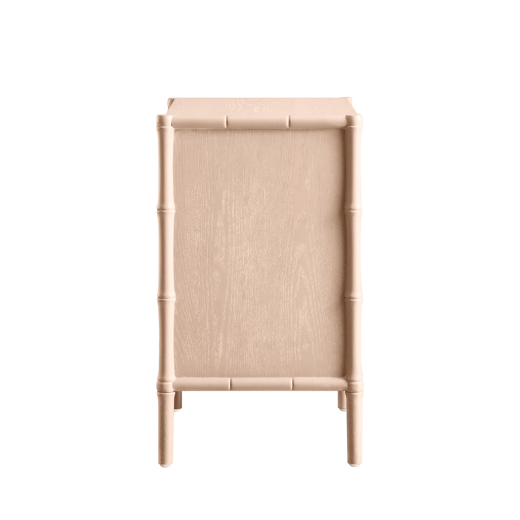 Elstowe Faux Bamboo 3-Drawer Bedside Table, Nude Pink - Image 12