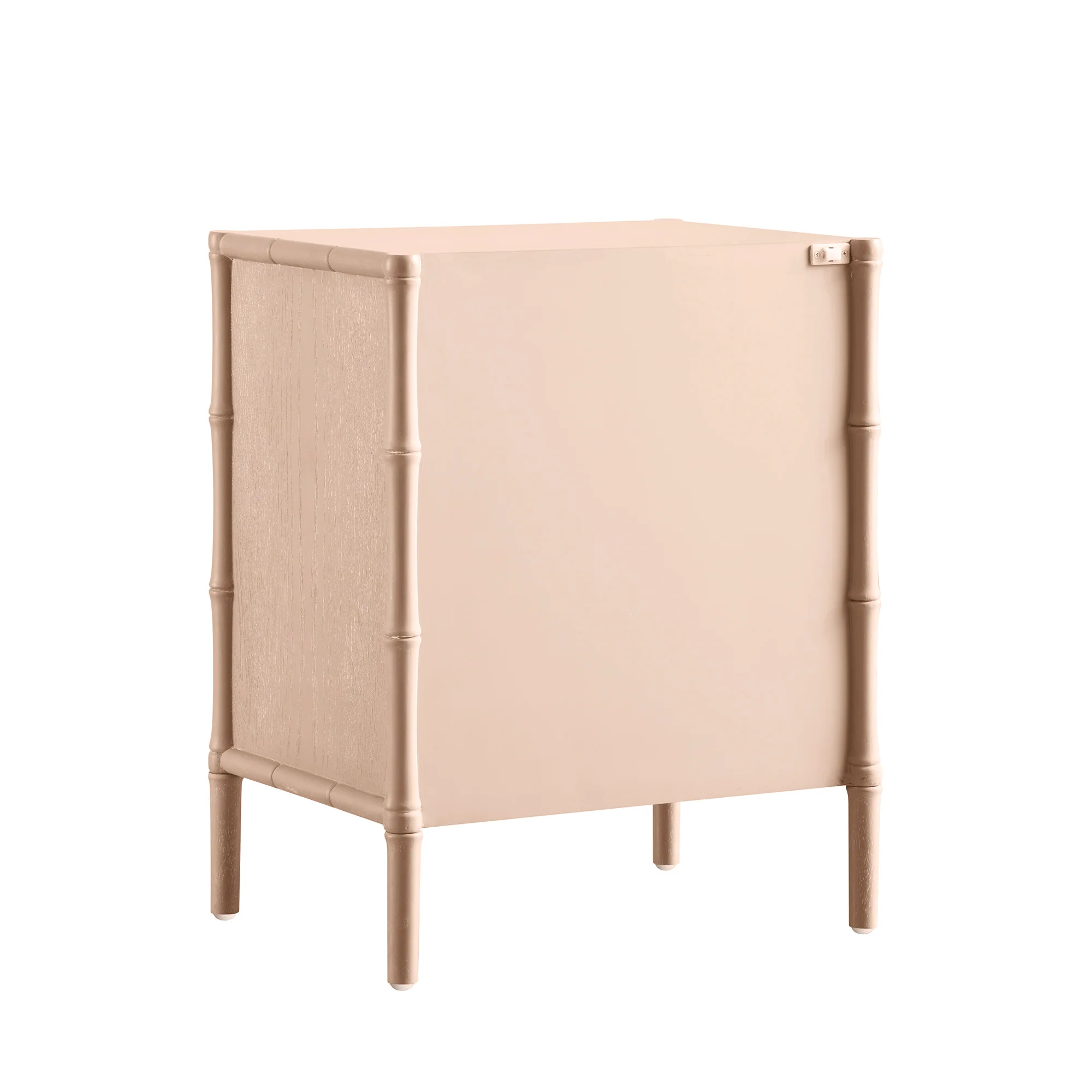 Elstowe Faux Bamboo 3-Drawer Bedside Table, Nude Pink - Image 13