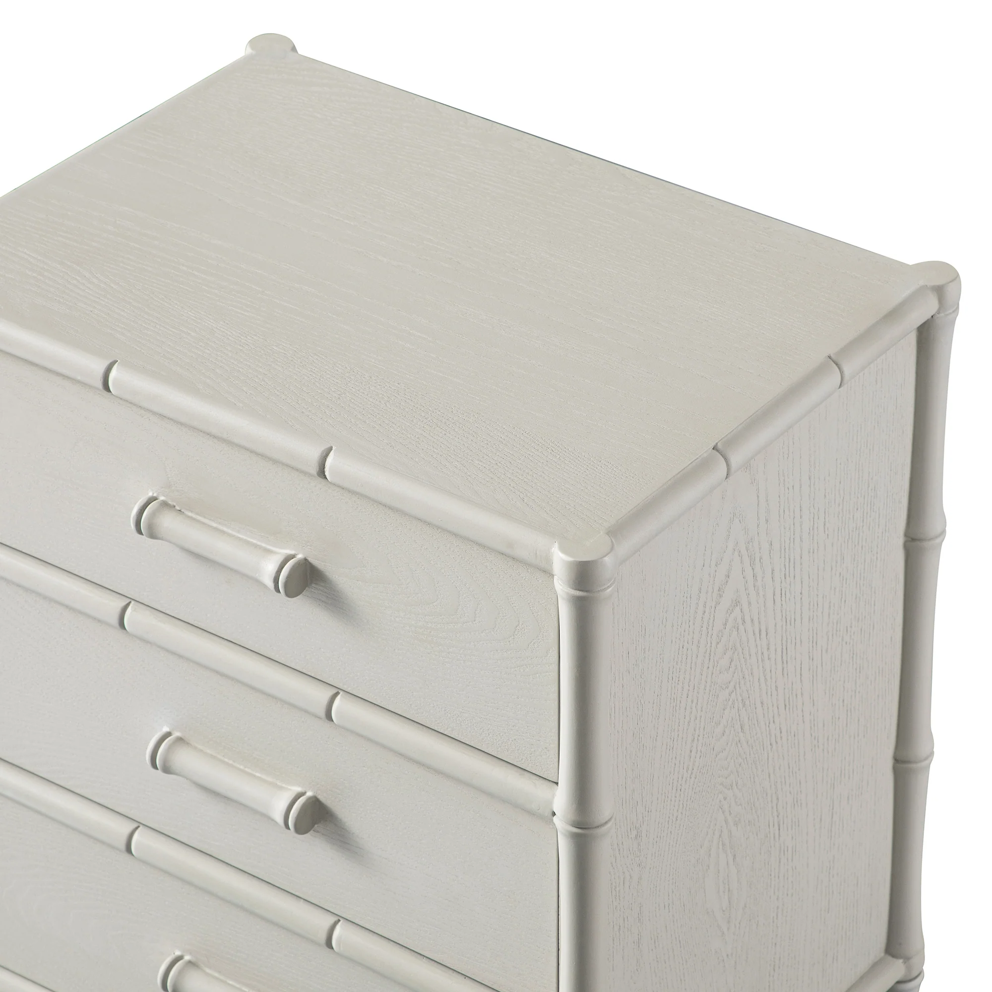 Elstowe Faux Bamboo 3-Drawer Bedside Table, Shaded White - Image 15