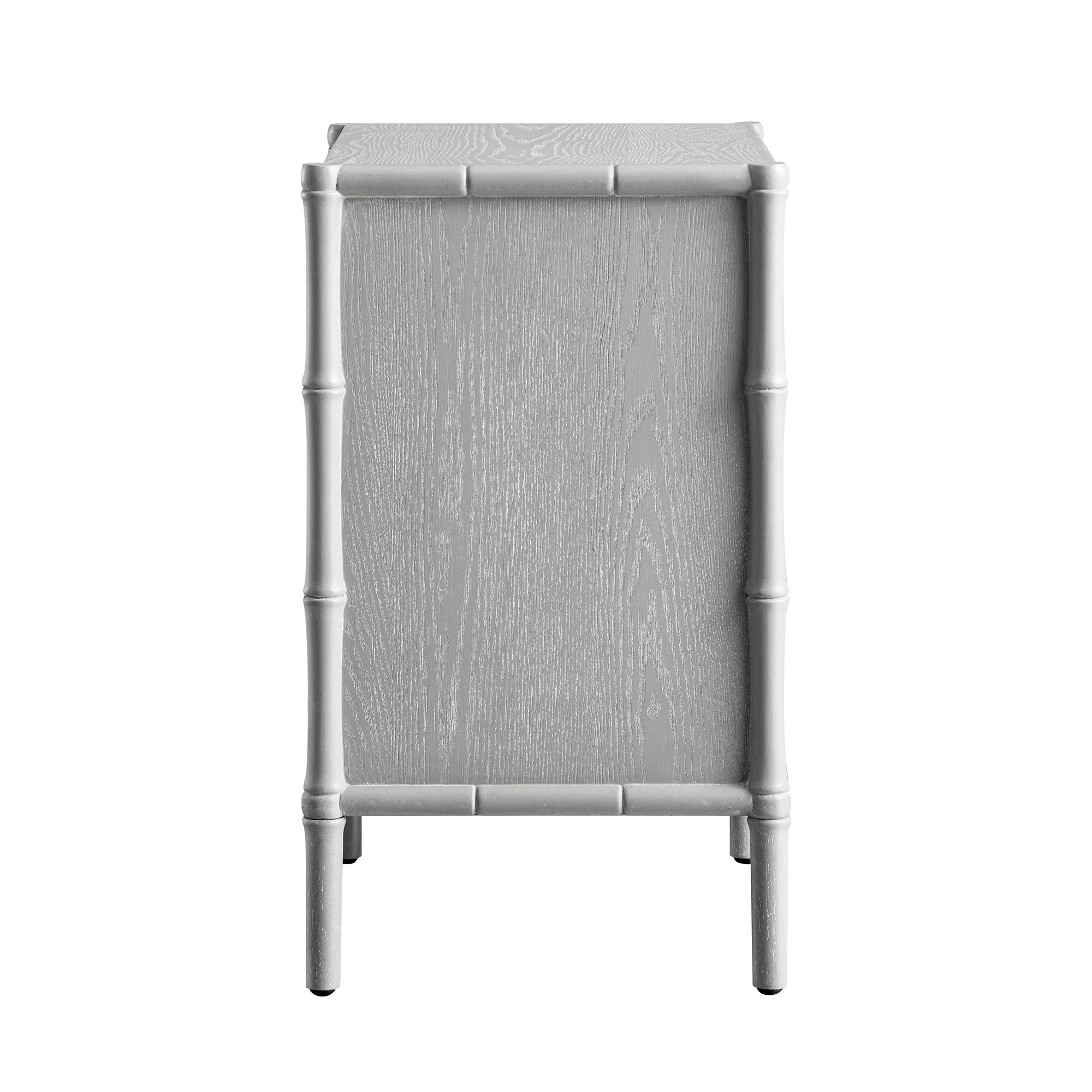 Elstowe Faux Bamboo 3-Drawer Bedside Table, Warm Grey - Image 12