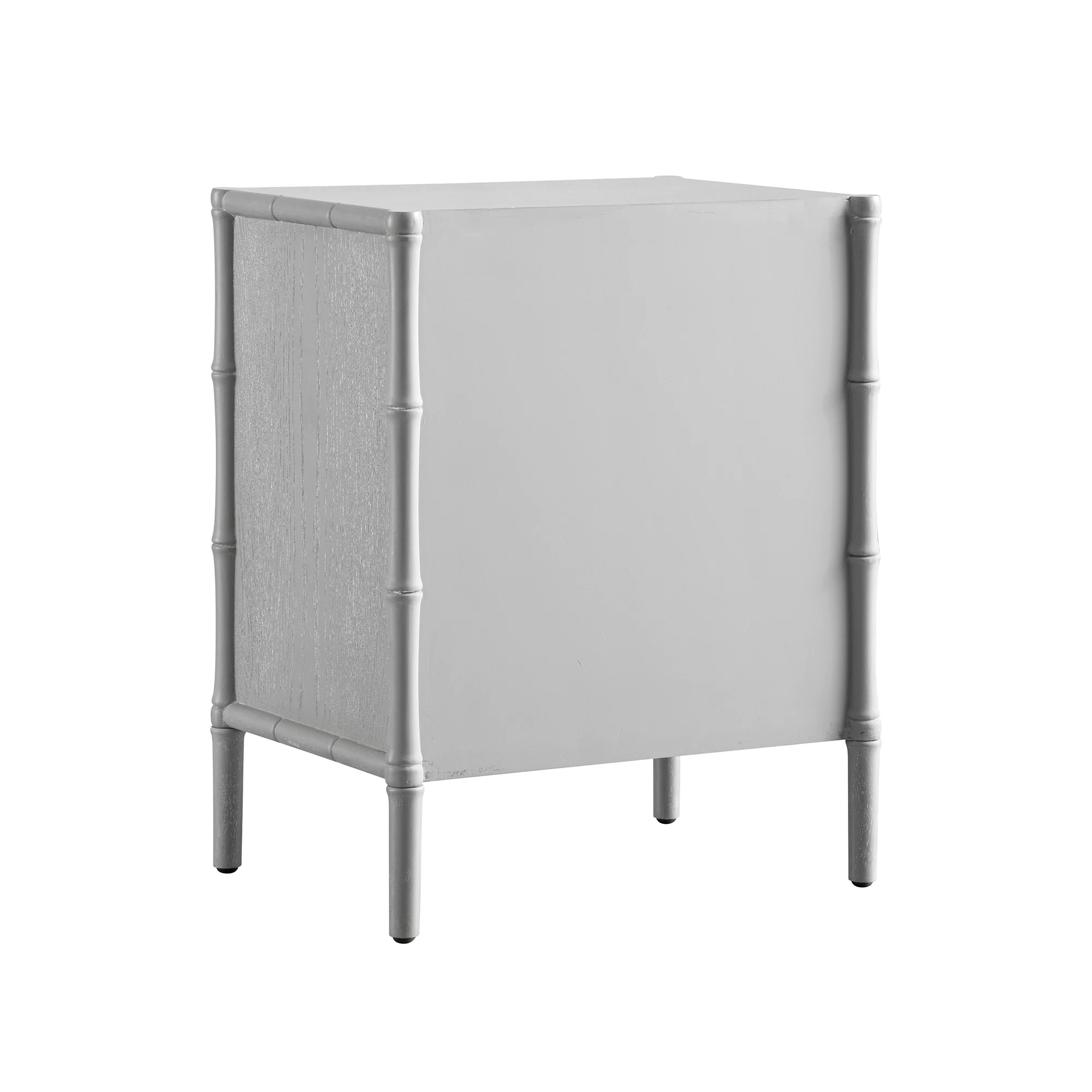 Elstowe Faux Bamboo 3-Drawer Bedside Table, Warm Grey - Image 13