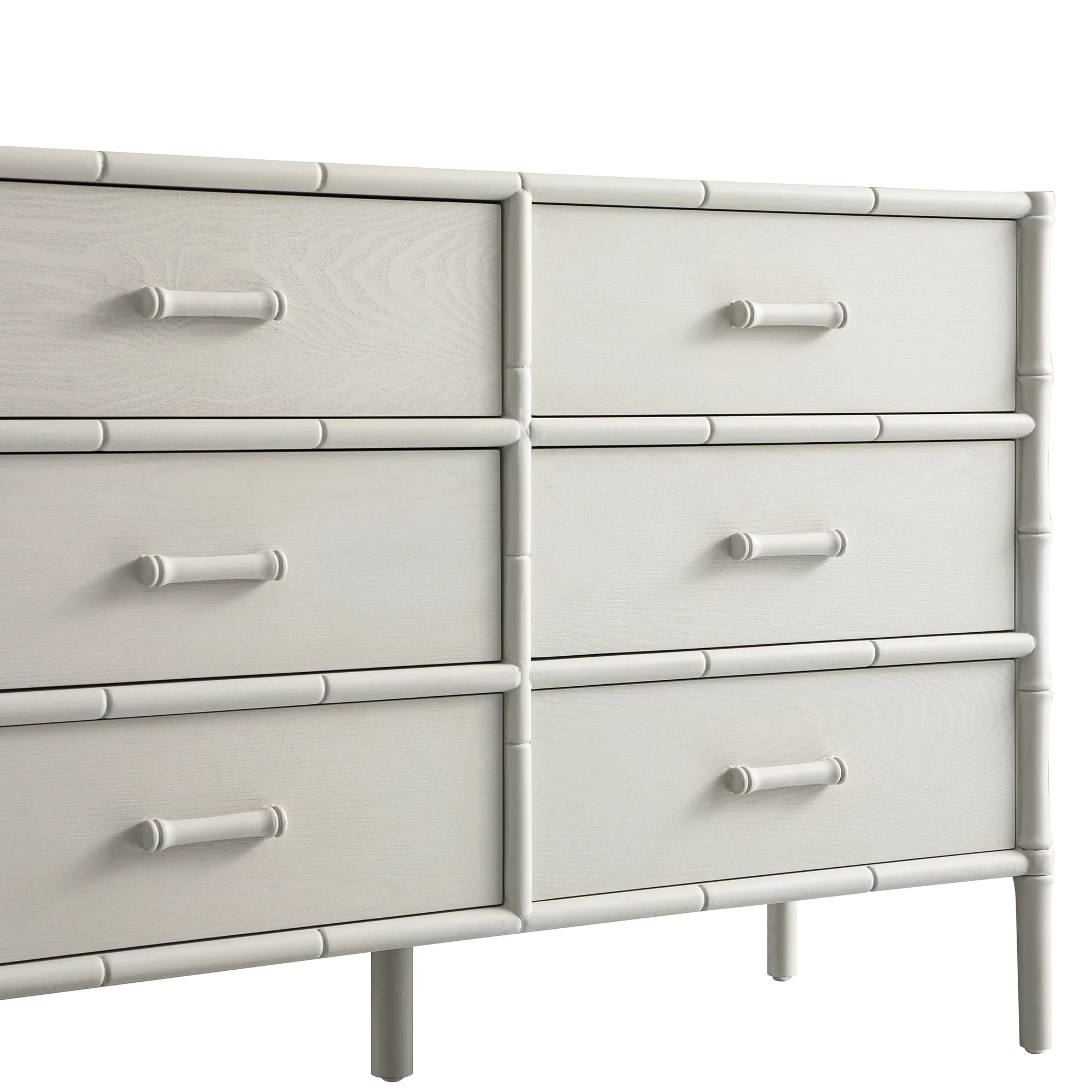 Elstowe Faux Bamboo 6-Drawer Chest, Shaded White - Image 12