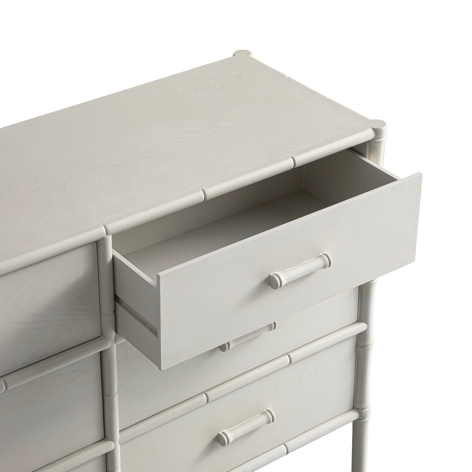Elstowe Faux Bamboo 6-Drawer Chest, Shaded White - Image 13