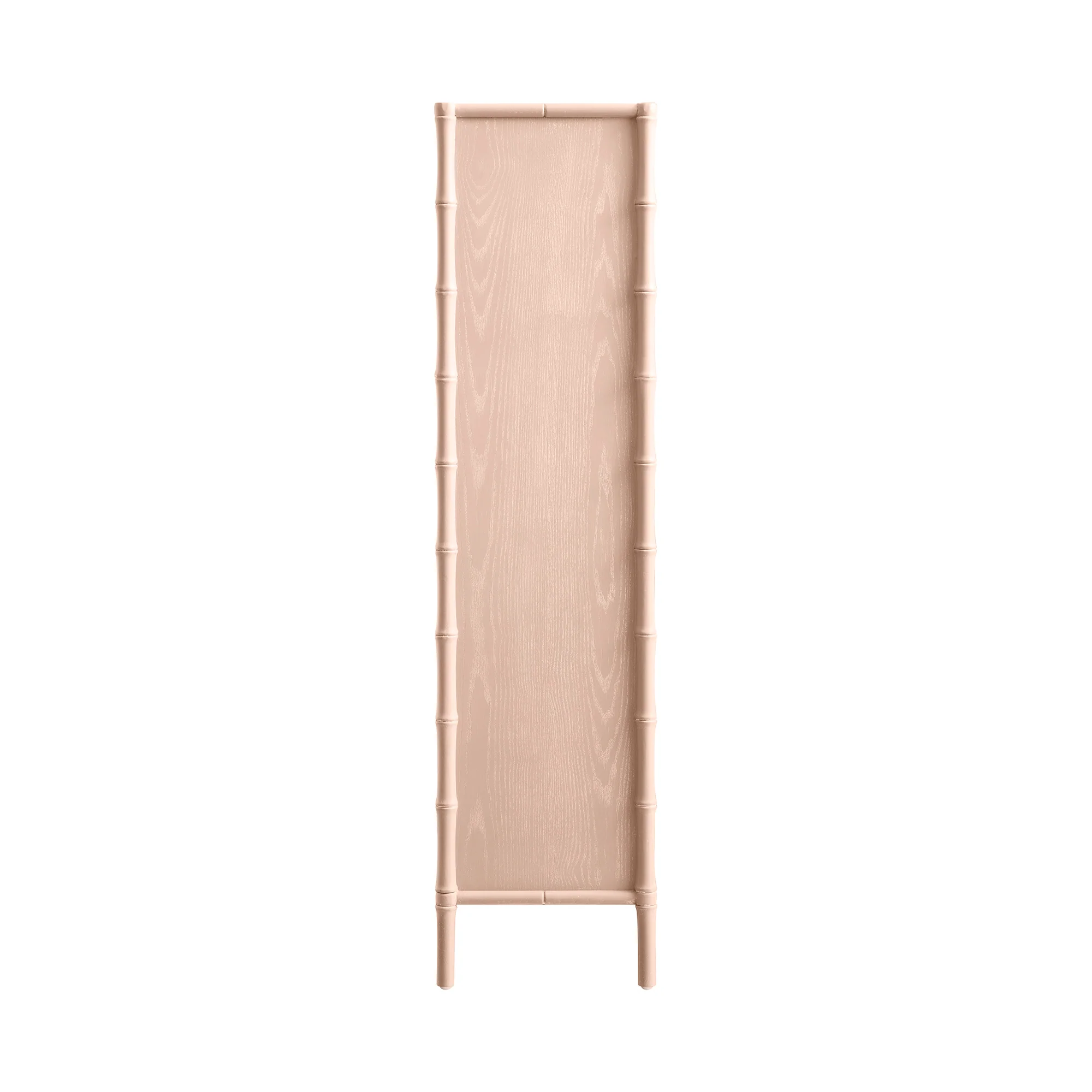 Elstowe Faux Bamboo and Fluted Glass 2-Door Cabinet, Nude Pink - Image 14