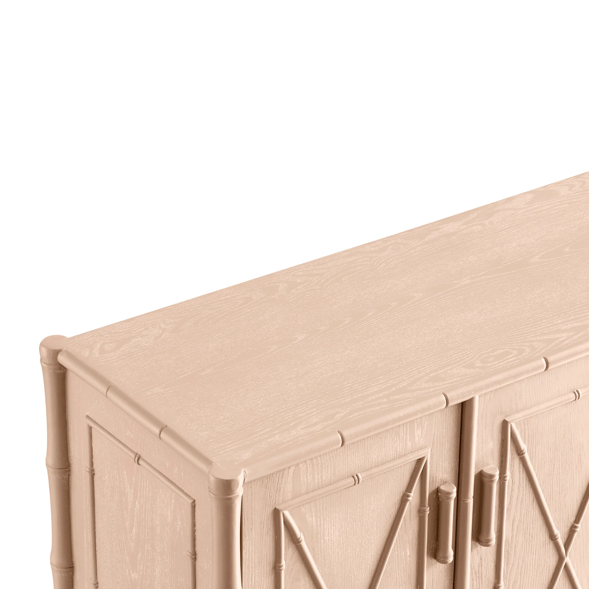 Elstowe Faux Bamboo Large Sideboard, Nude Pink - Image 9