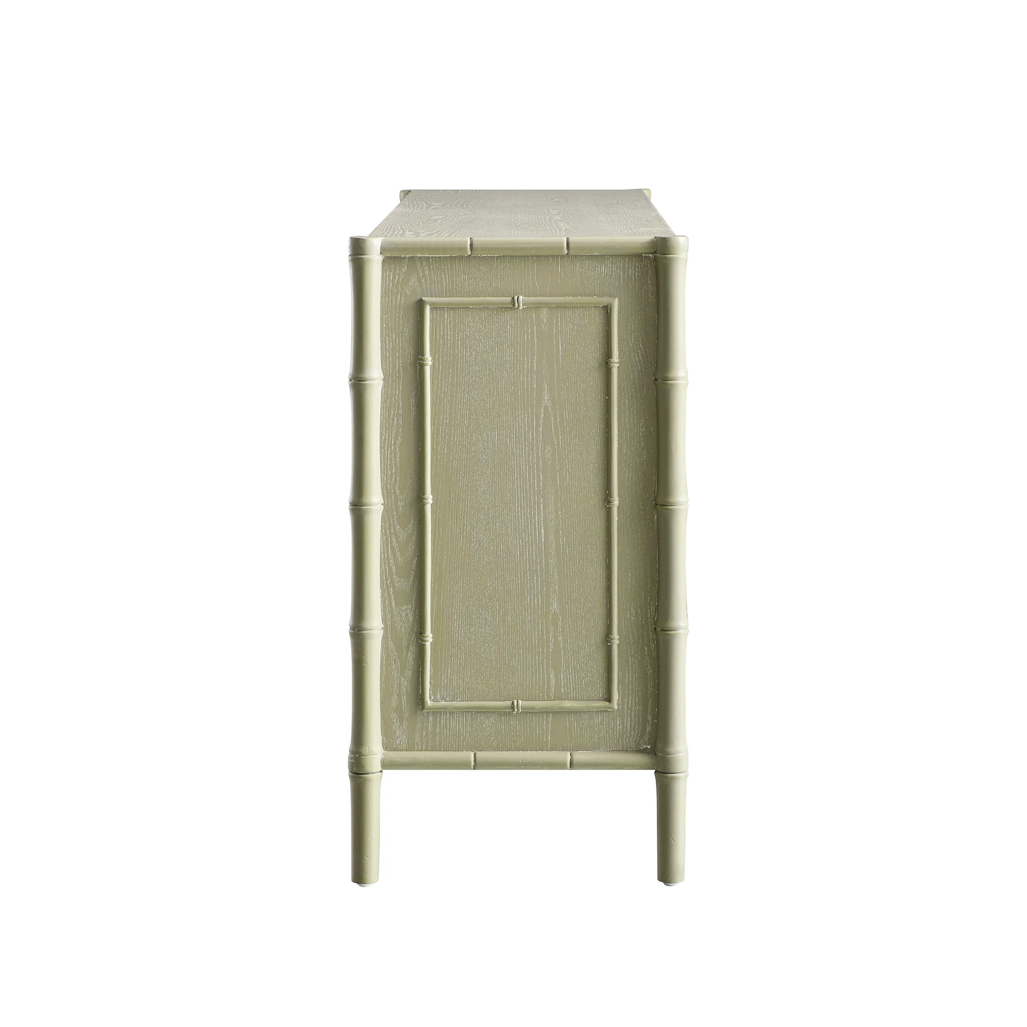 Elstowe Faux Bamboo Large Sideboard, Sage Green - Image 13