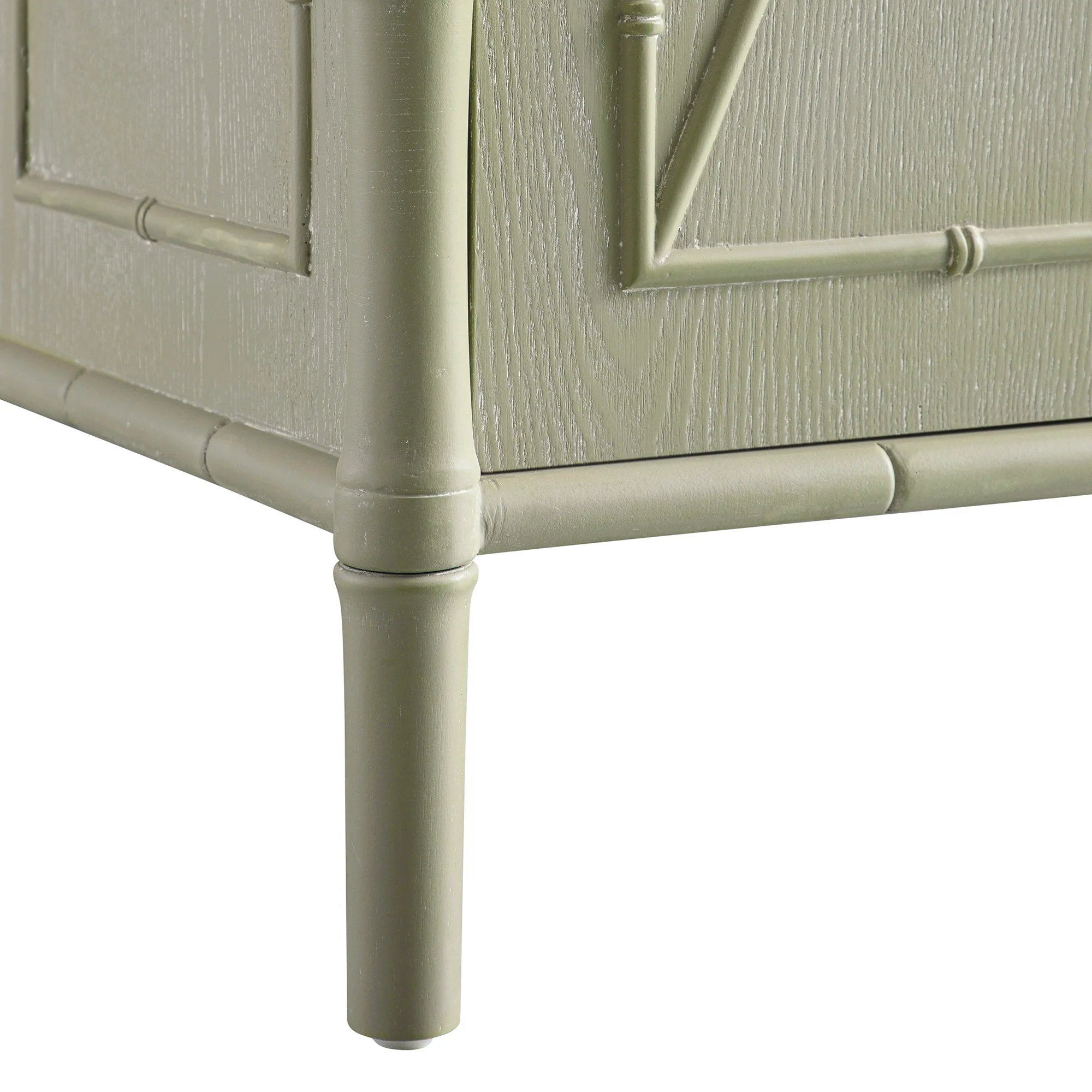 Elstowe Faux Bamboo Large Sideboard, Sage Green - Image 17