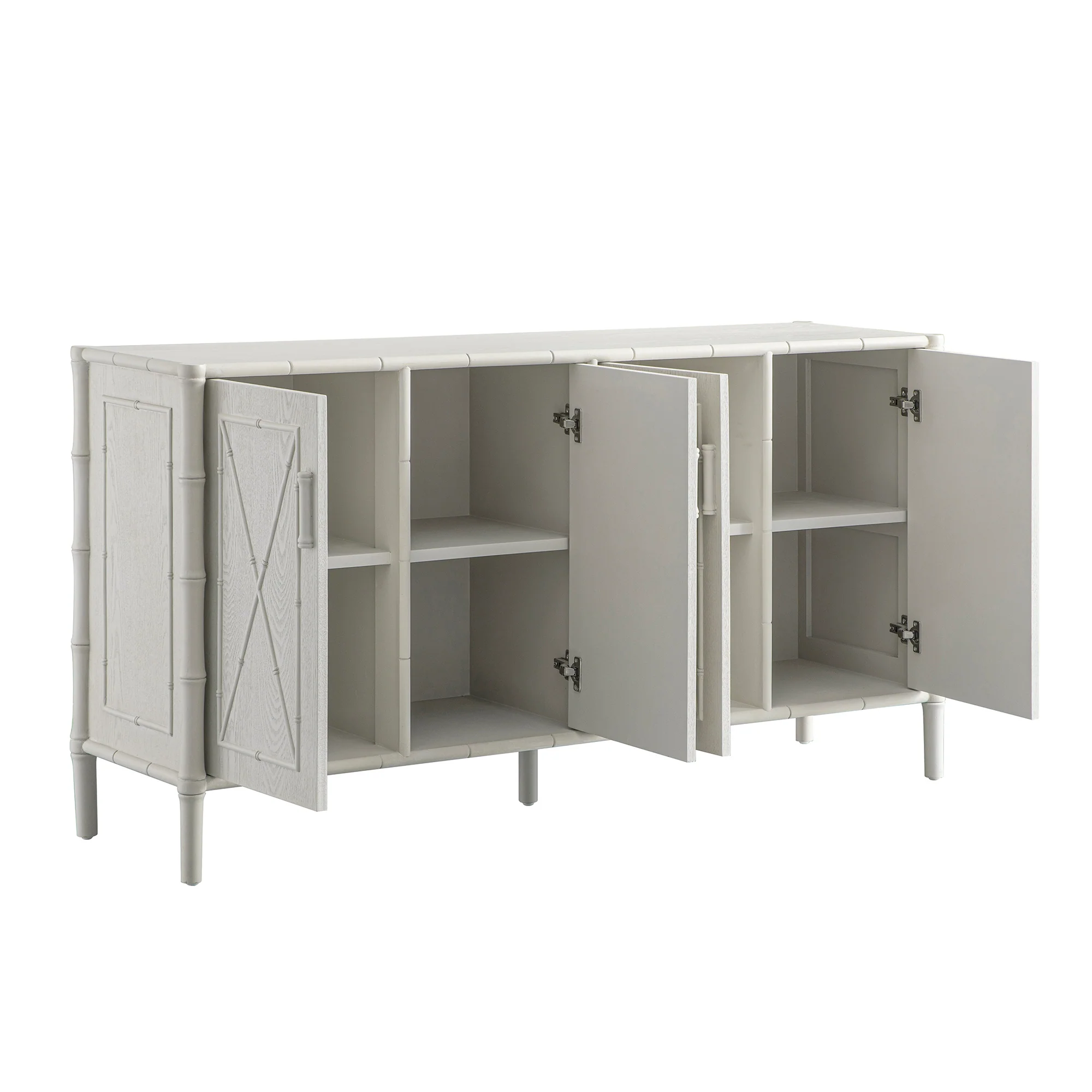 Elstowe Faux Bamboo Large Sideboard, Shaded White - Image 11