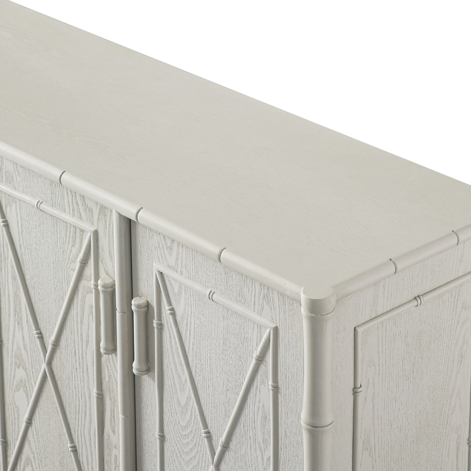 Elstowe Faux Bamboo Large Sideboard, Shaded White - Image 16