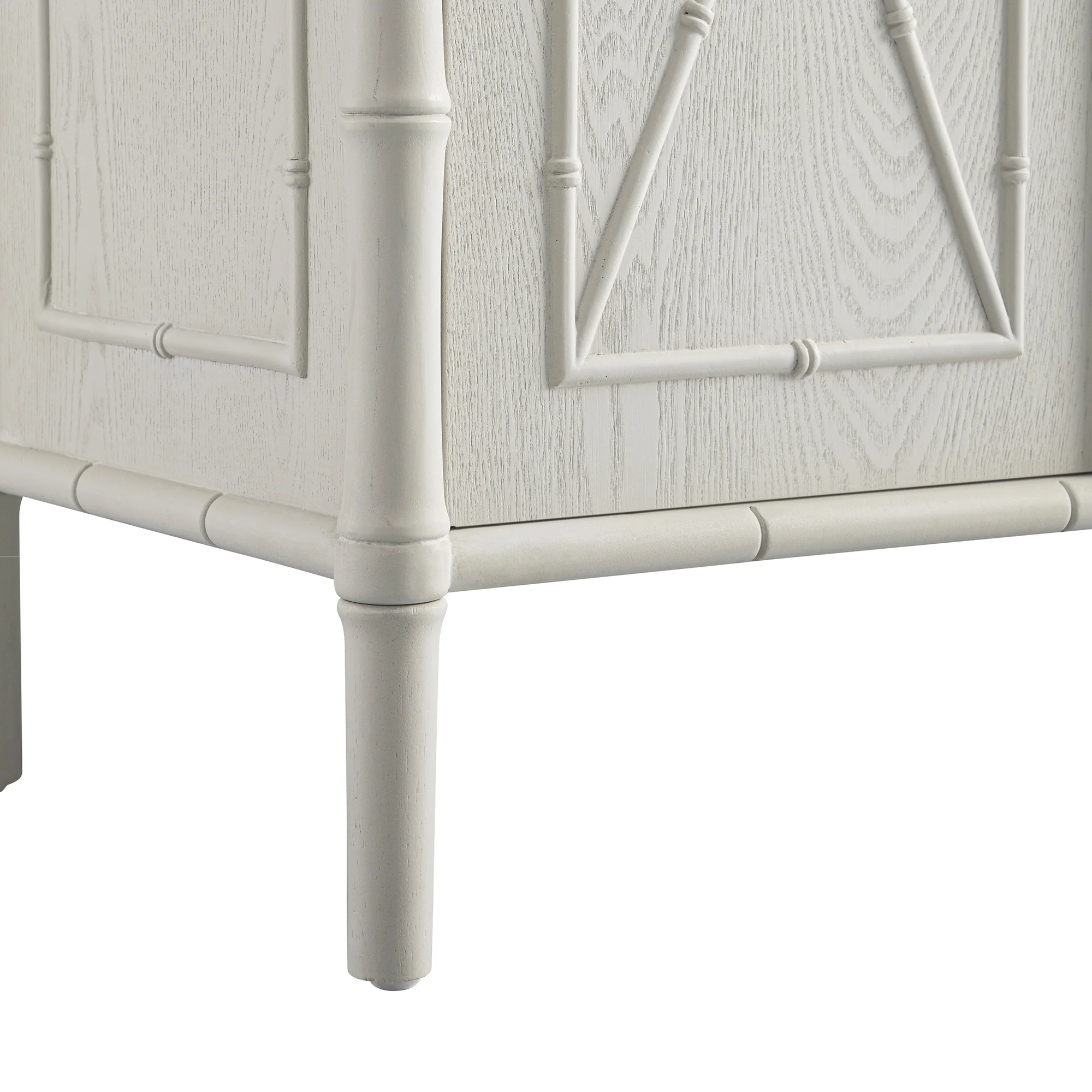 Elstowe Faux Bamboo Large Sideboard, Shaded White - Image 17